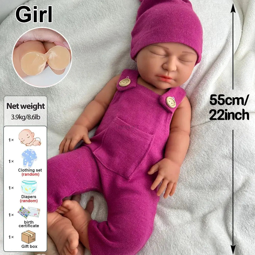Image of Reborn Baby Dolls 22Inch Soft Silicone Reborn Baby Girl Waterproof