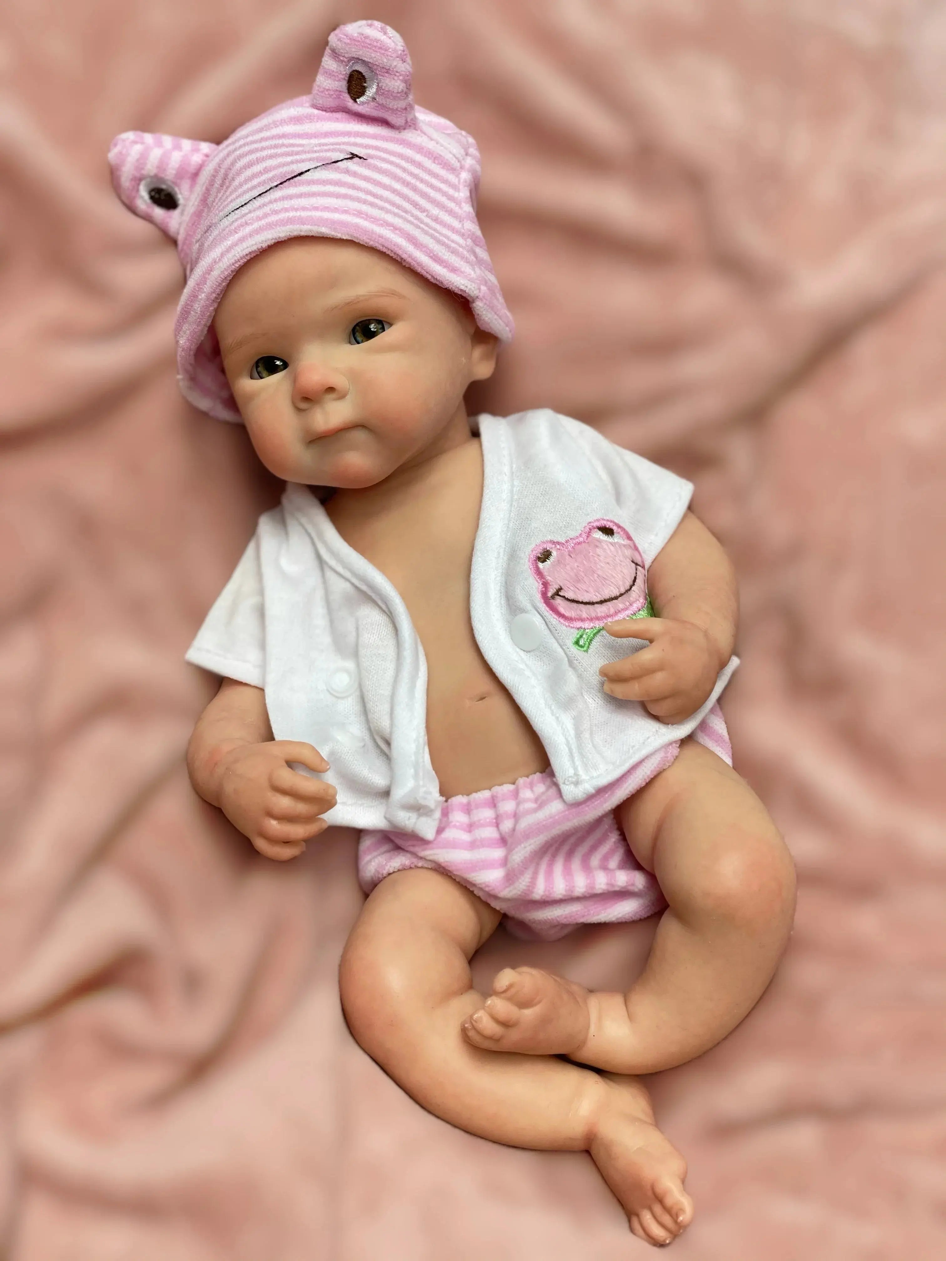 Image of Reborn Baby Dolls 13Inch Cute Girl Bettie Reborn Dolls Open Mouth