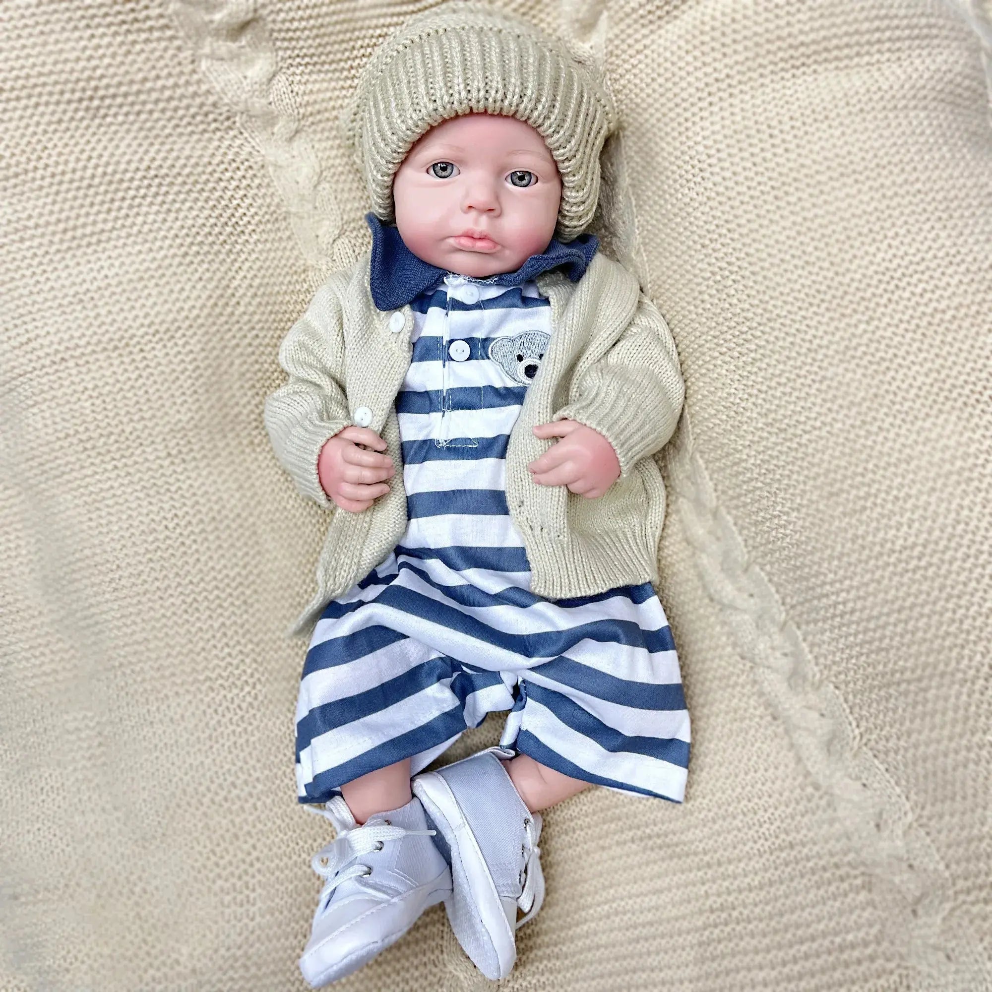 Image of Reborn Baby Dolls 45Cm Boy Loulou Bebê Reborn De Silicone