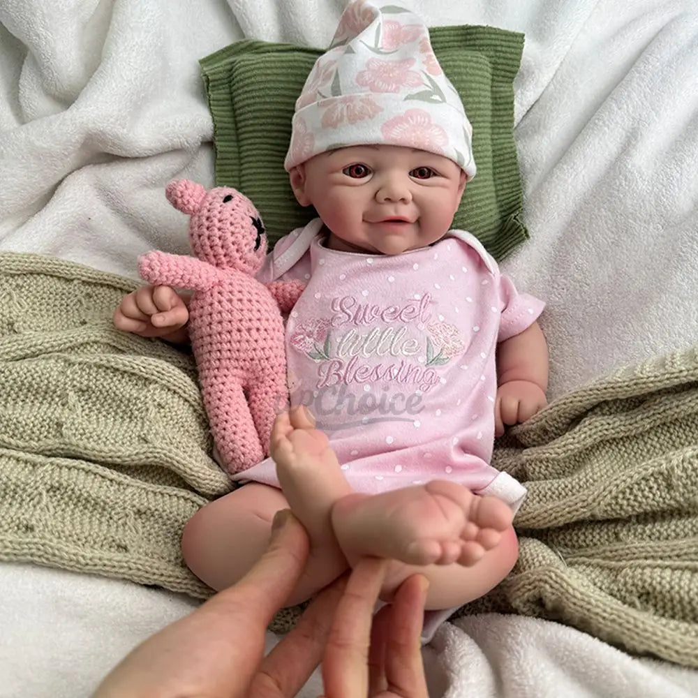 Image of Reborn Baby Dolls 17Inch Black Skin Realistic Soft Silicone Reborn