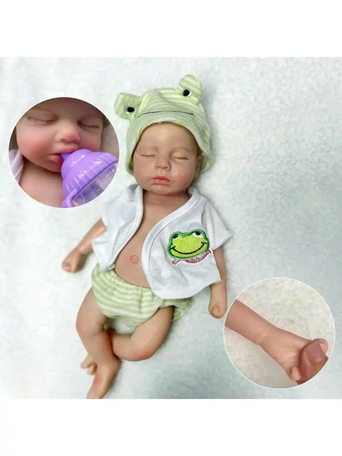 Image of Reborn Baby Dolls 13-Inch Silicone Loulou Reborn Girl Or Boy Baby