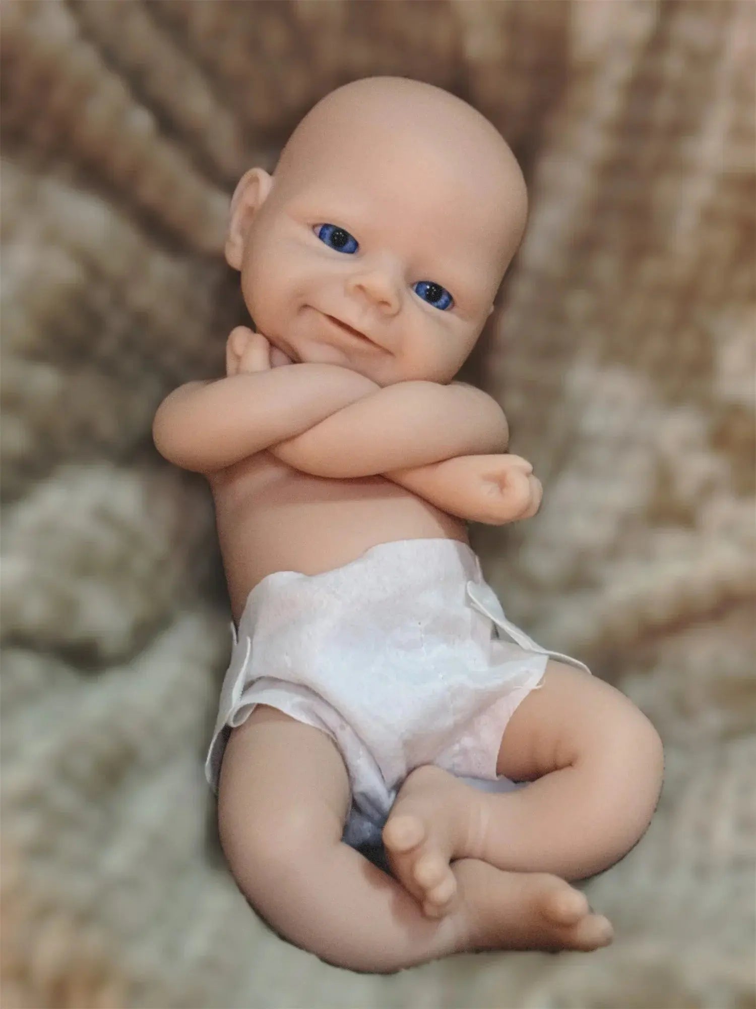 Image of Reborn Baby Dolls 33Cm Can Open Mouth Solid Bebe Reborn Girl/Boy With