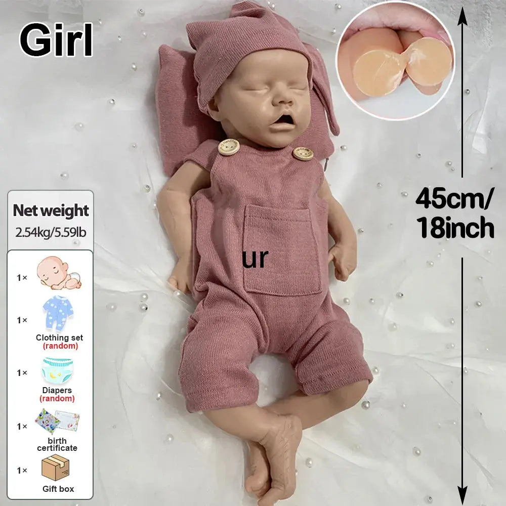 Image of Reborn Baby Dolls High-Simulation 18Inch Customizable Silicone Reborn