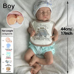 Image of Reborn Baby Dolls 17Inch Asleep Silicone Reborn Baby Boy Levi Full