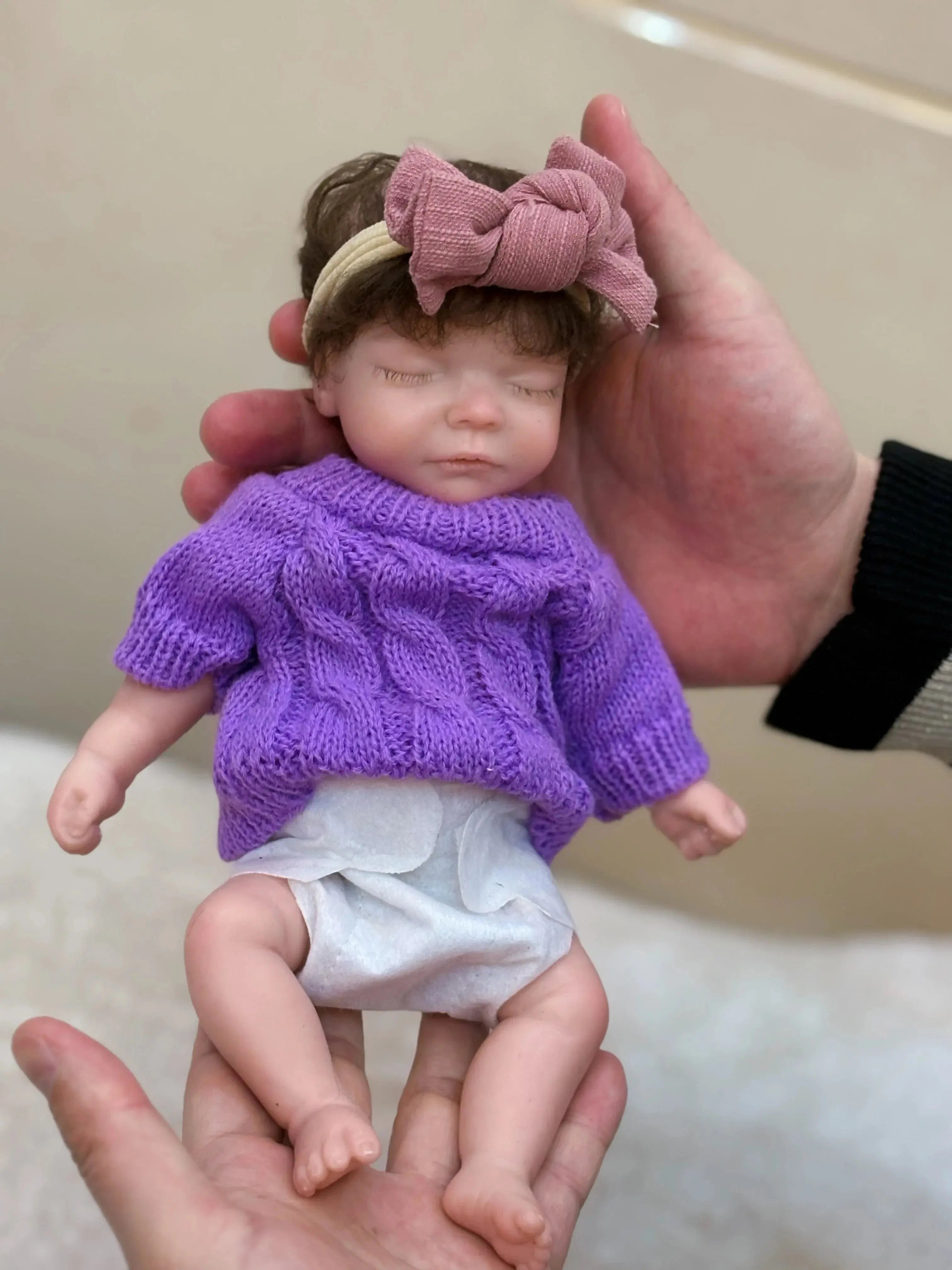 Image of Reborn Baby Dolls 10Inch Silicone Girl Can Open Mouth Reborn Doll