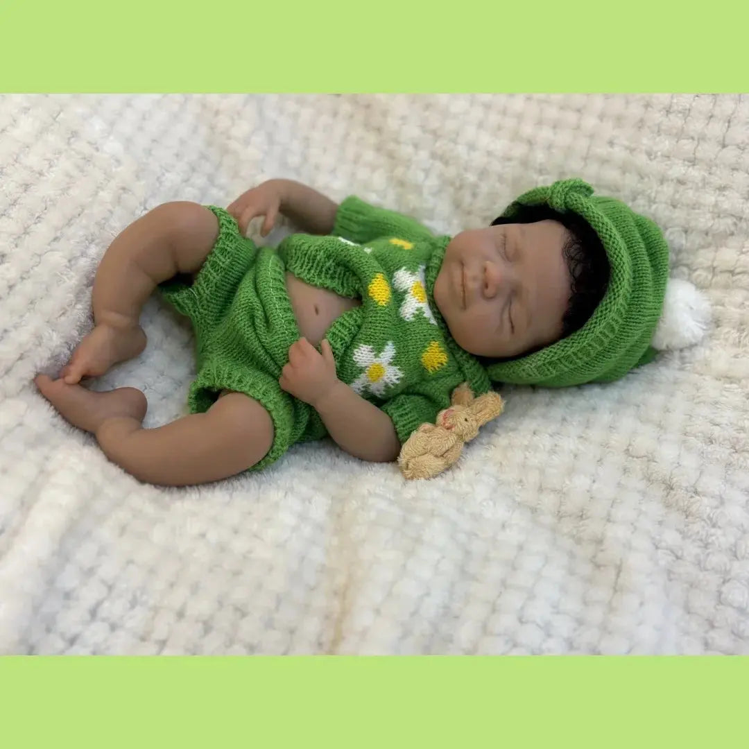 Image of Reborn Baby Dolls Can Open Mouth 26Cm Dark Skin Pascale Full Body