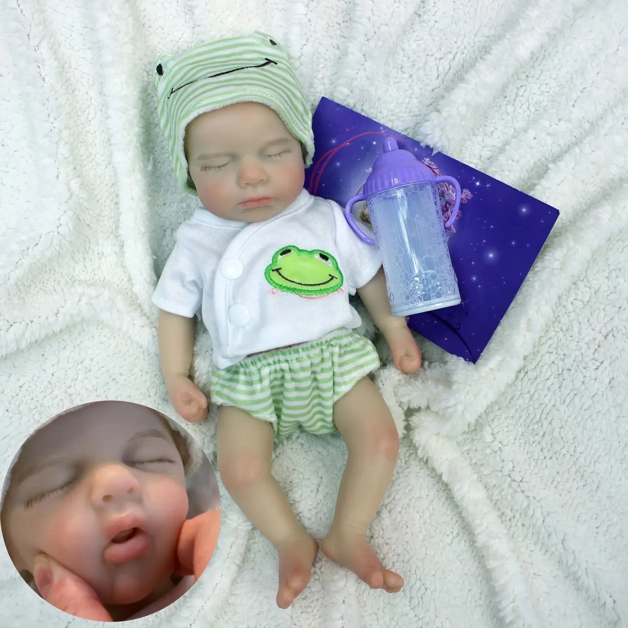 Image of Reborn Baby Dolls 13Inch Open Mouth Loulou Girl&Boy Painted Full Body