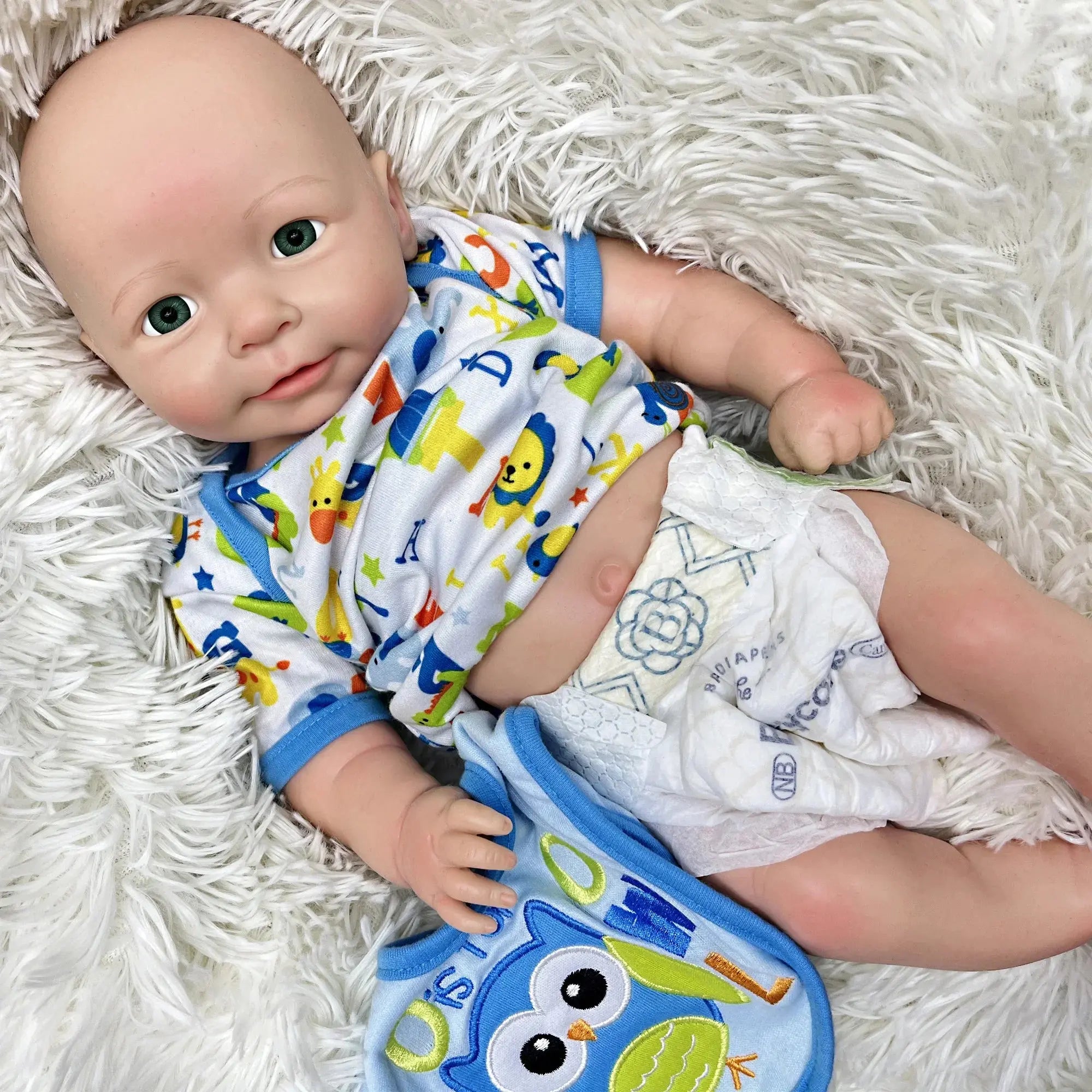 Image of Reborn Baby Dolls 18" Whole Silicone Boy Lisa Painted Bebê Reborn De