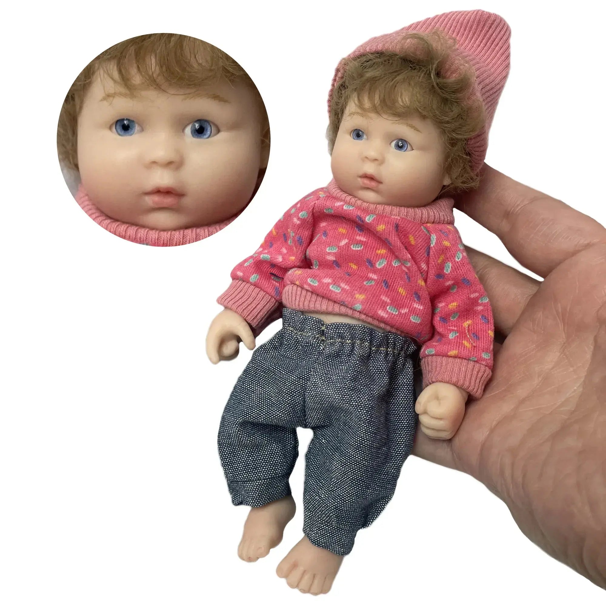 Image of Reborn Baby Dolls 6Inch Mini Palm Full Solid Silicone Bebe Reborn