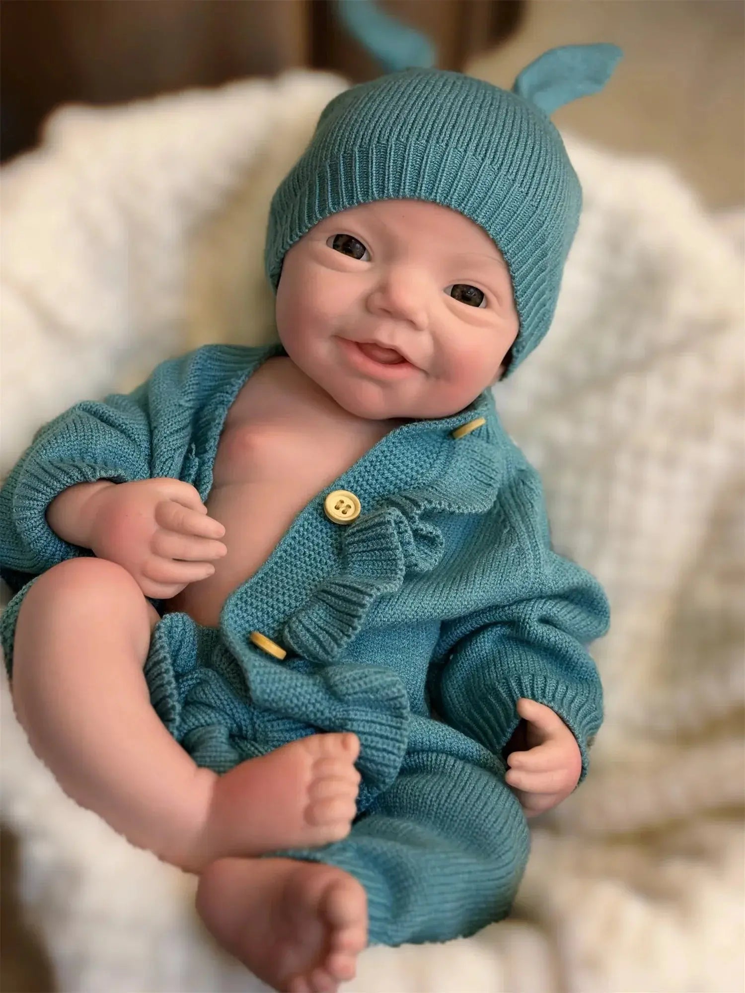 Image of Reborn Baby Dolls 18Inch Open Eyes Full Body Silicone Reborn Girl