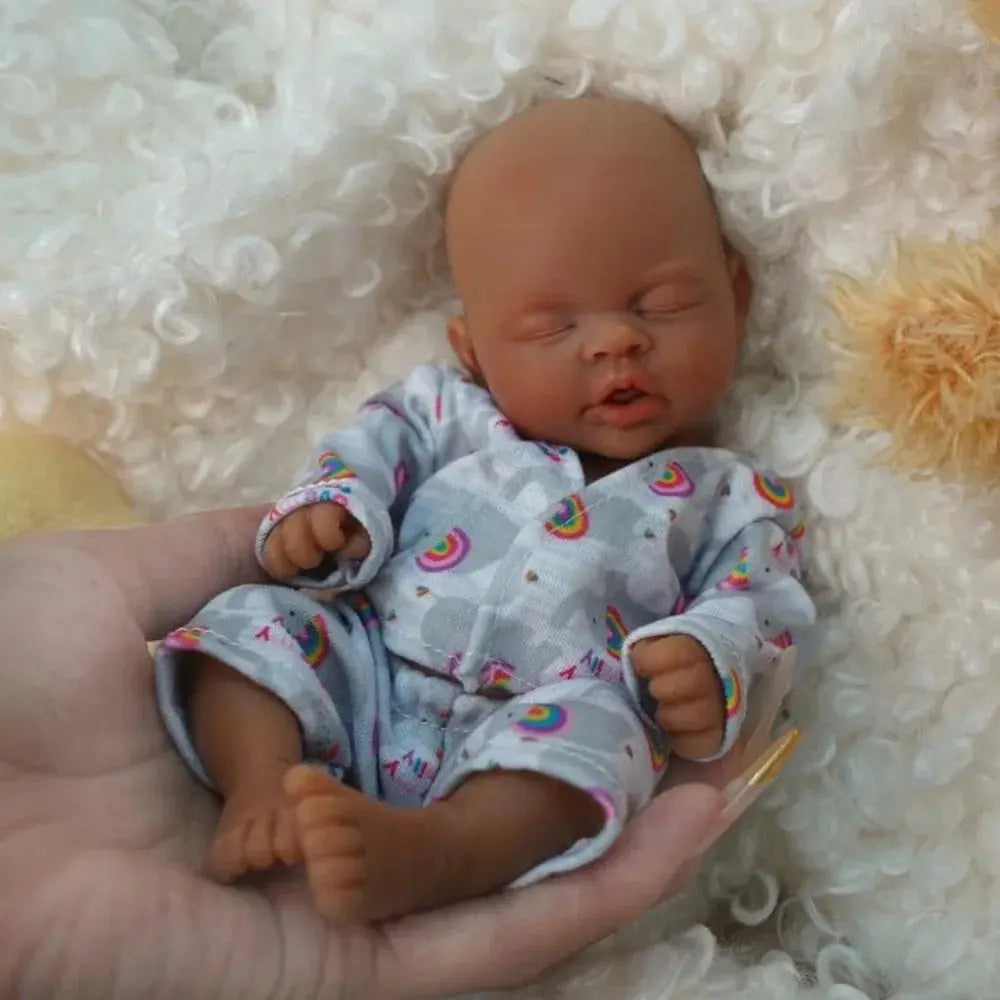 Image of Reborn Baby Dolls Reborn Baby Doll Girl 7 Inch Silicone Doll Mini