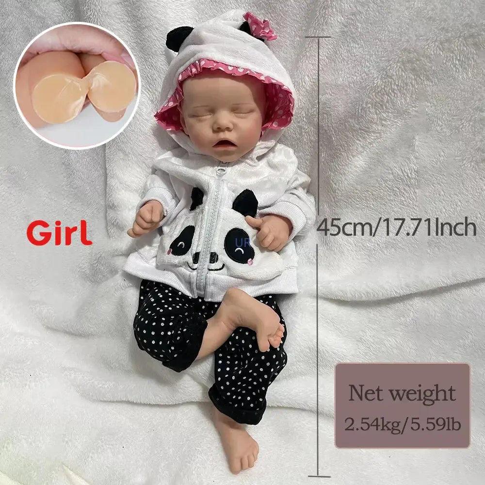 Image of Reborn Baby Dolls 18 Inch 100% Full Soft Silicone Reborn Baby
