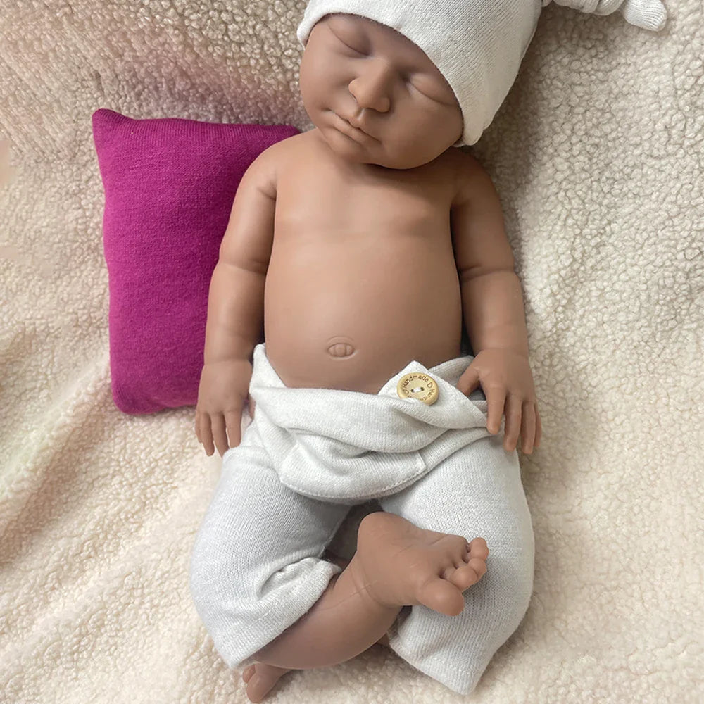 Image of Reborn Baby Dolls 22" Weighted Black Reborn Doll Soft Full Silicone