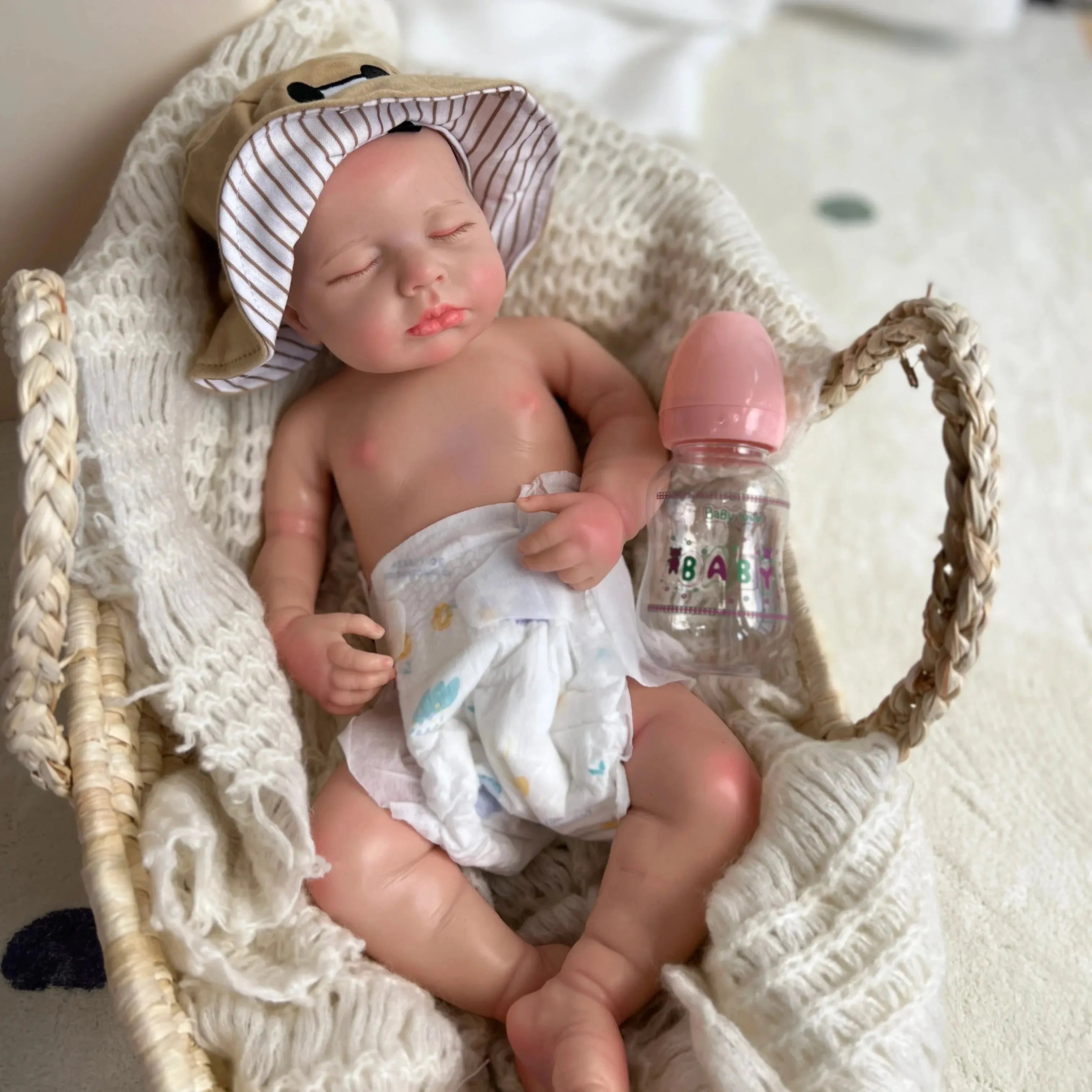 Image of Reborn Baby Dolls 45Cm Boy Loulou Bebê Reborn De Silicone