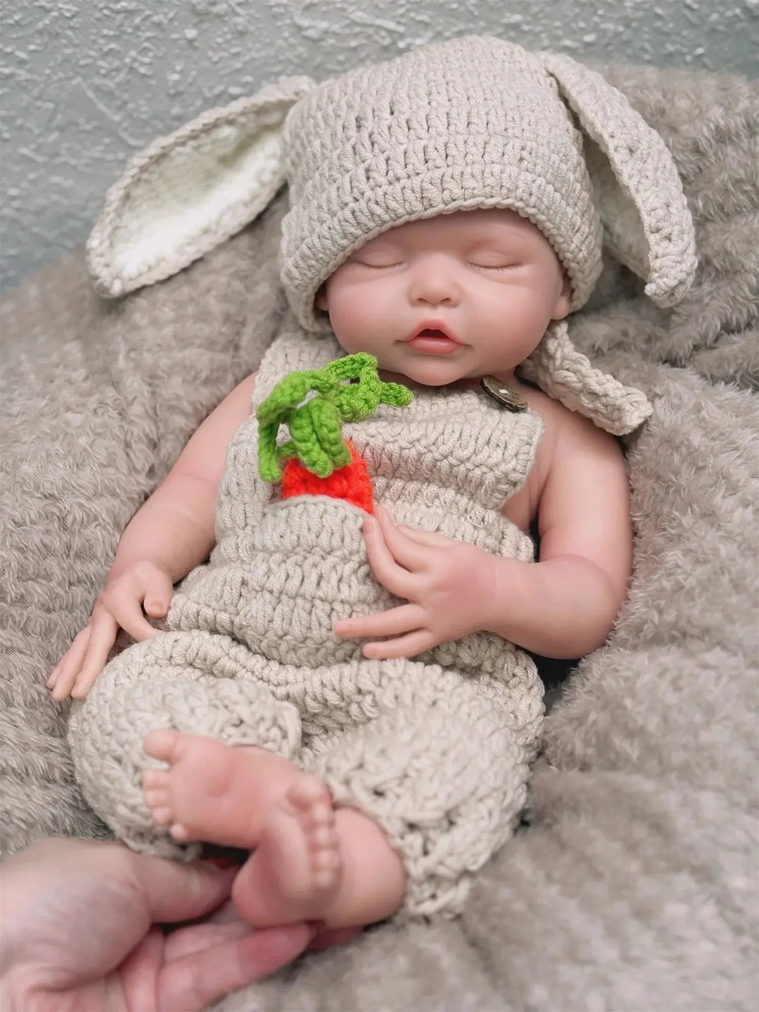 Image of Reborn Baby Dolls Can Open Mouth 17Inch Washable Close Eyes Full Body