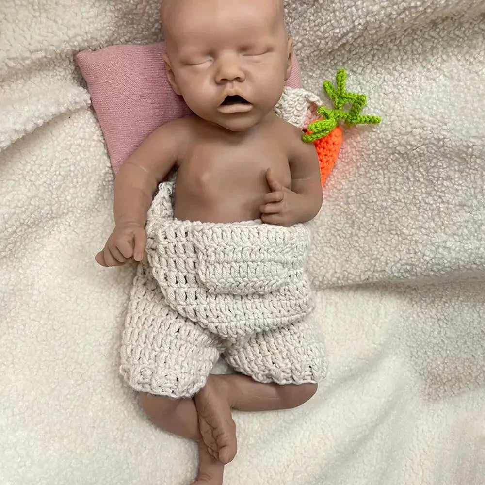 Image of Reborn Baby Dolls 18Inch Dark Skin Realistic Features & Soft Material