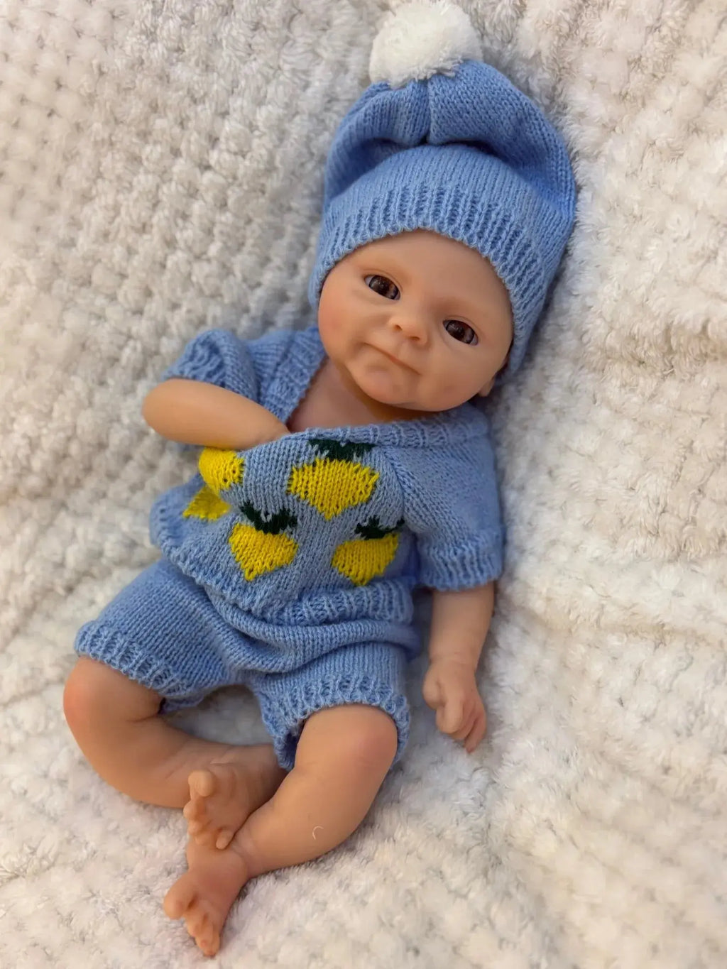 Image of Reborn Baby Dolls 13Inch Silicone Bebe Smily Boy Full Solid Slicone