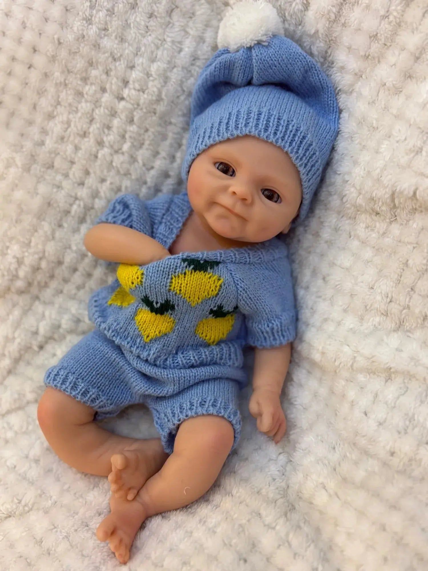 Image of Reborn Baby Dolls 13Inch Silicone Bebe Smily Boy Full Solid Slicone