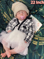 Image of Reborn Baby Dolls 22 Inch Big Silicone Reborn Girl Doll Handmade 3D