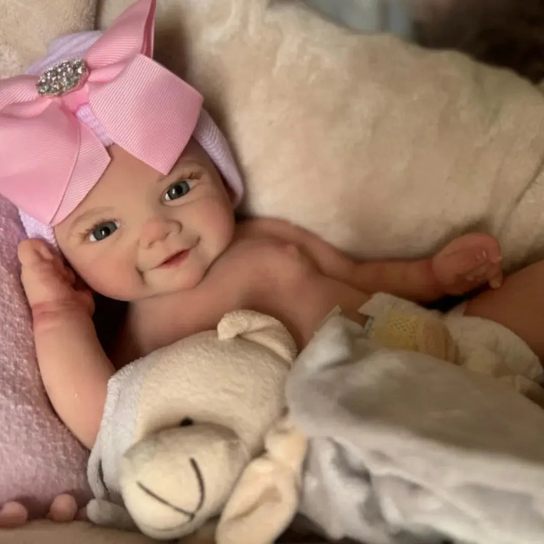 Image of Reborn Baby Dolls Can Open Mouth Vivienne 18Inch Bebe Reborn Silicona