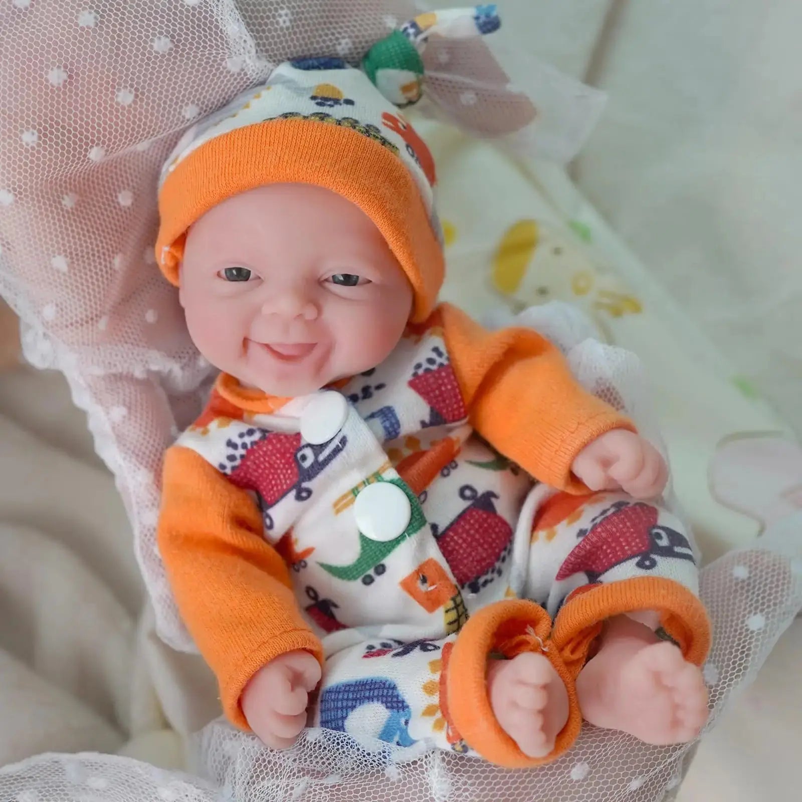 Image of Reborn Baby Dolls Reborn Silicone Baby Doll 7 Inch Mini Realistic