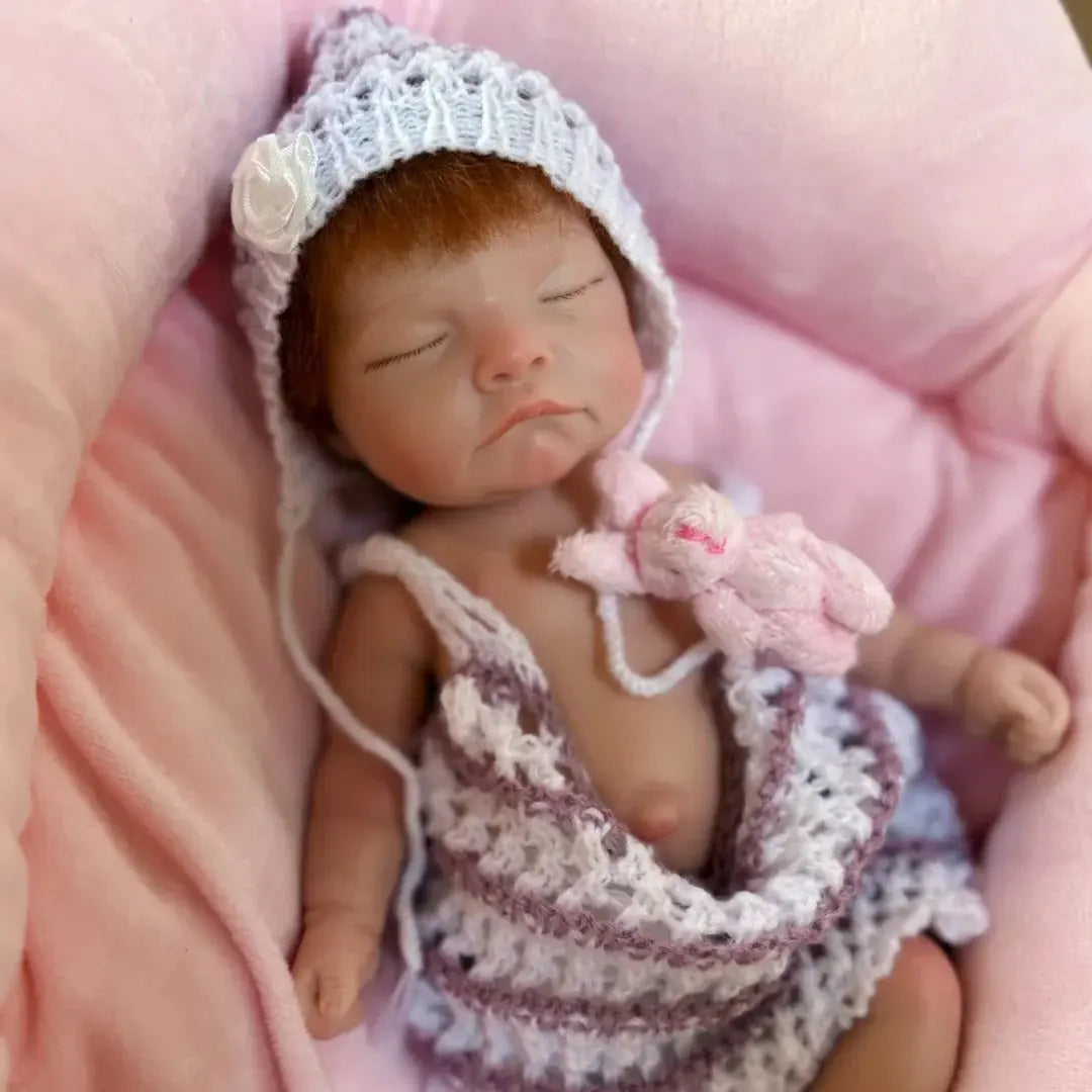 Image of Reborn Baby Dolls 26Cm Close Eyes Bebe Reborn De Silicona Girl Doll