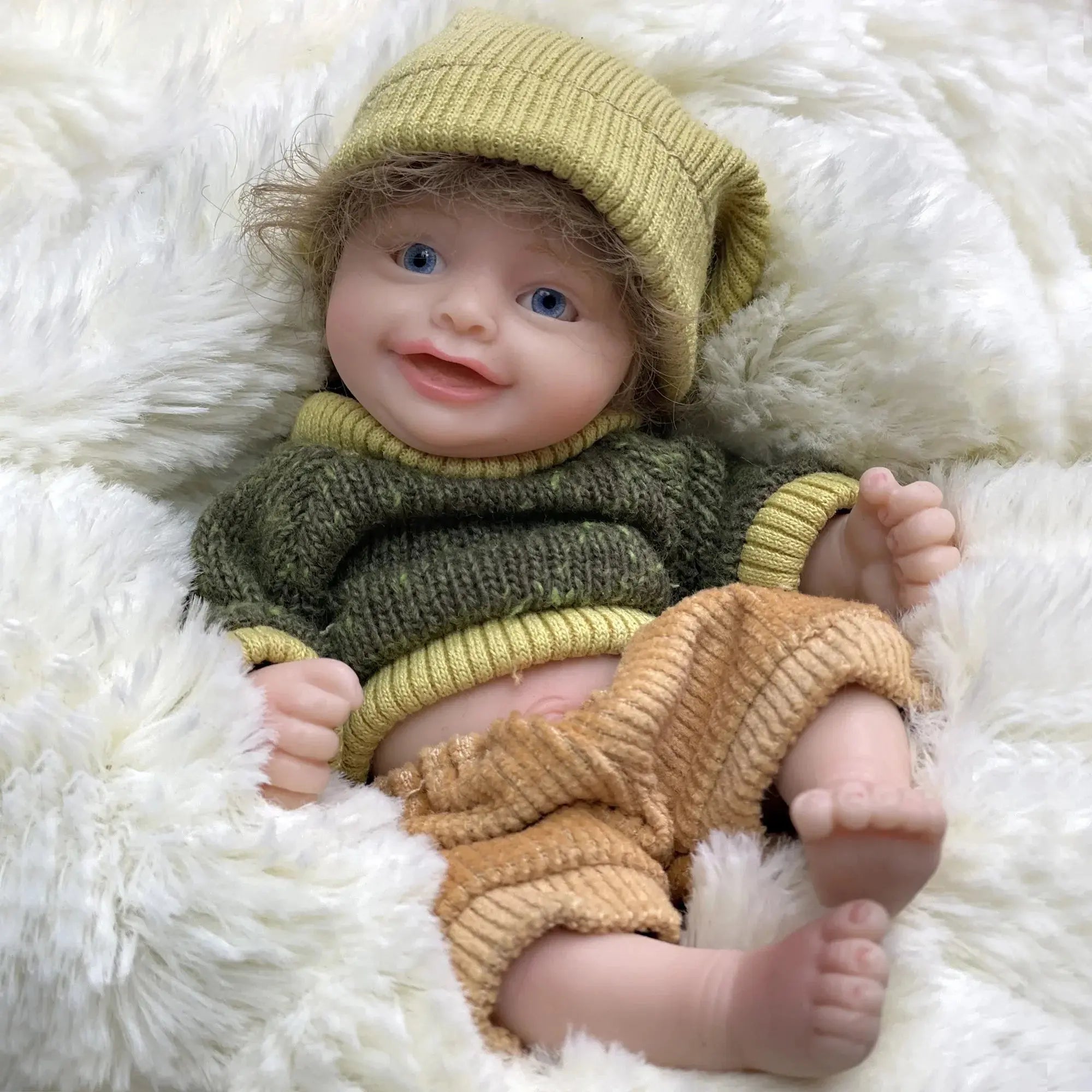 Image of Reborn Baby Dolls 6Inch Mini Palm Full Solid Silicone Bebe Reborn