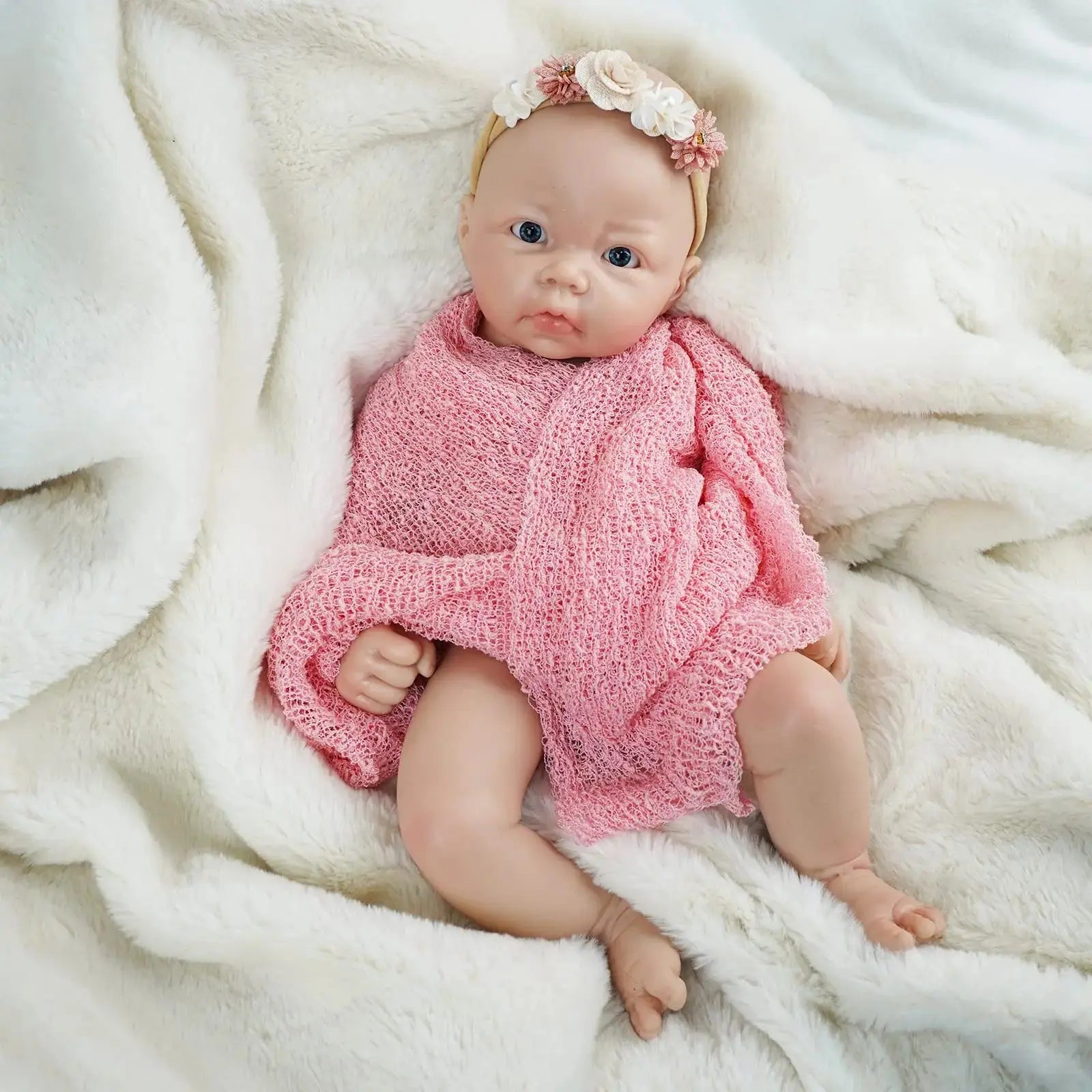 Image of Reborn Baby Dolls 17 Inch Full Platinum Silicone Reborn Baby Doll