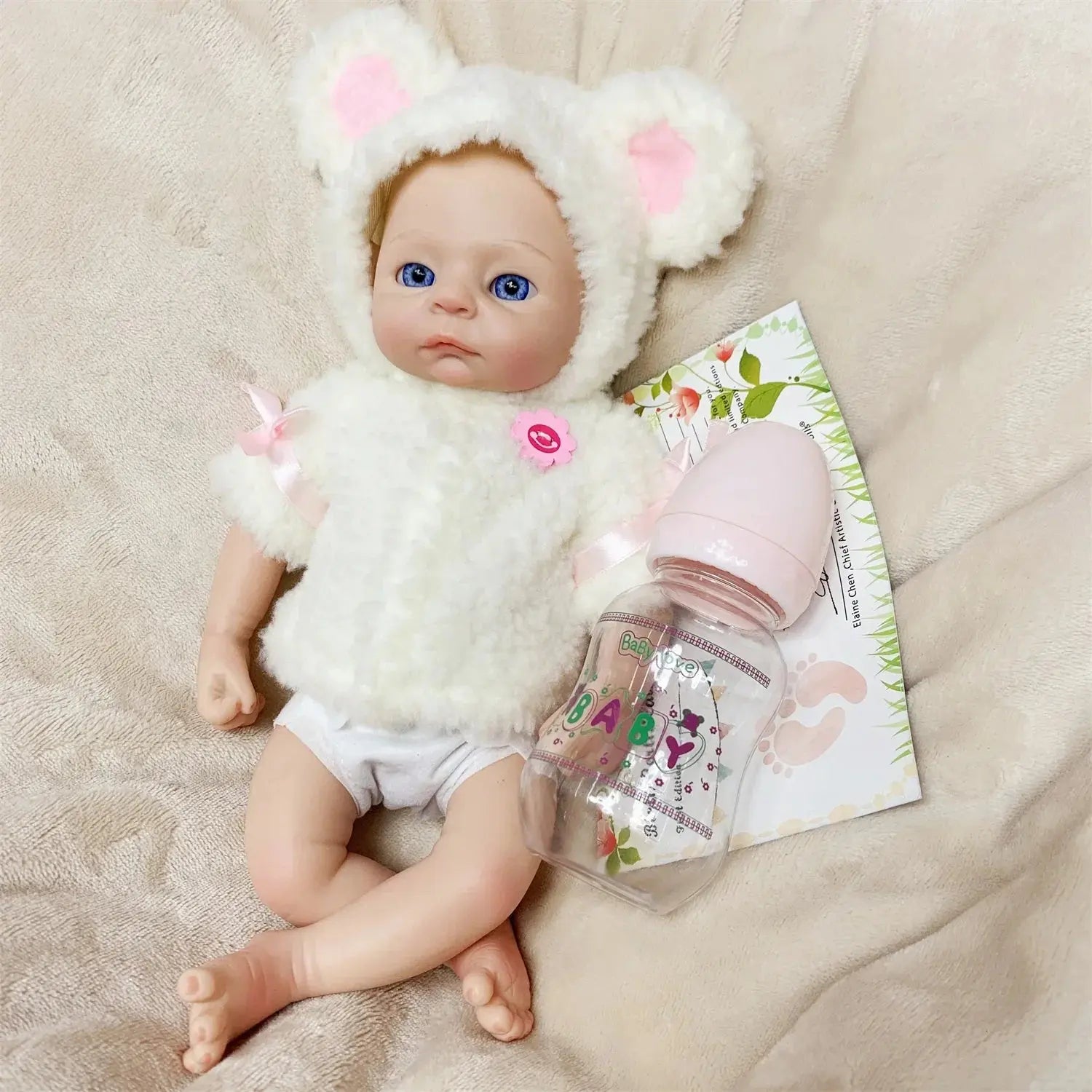 Image of Reborn Baby Dolls 33Cm Can Washable Full Body Solid Silicone Bebe