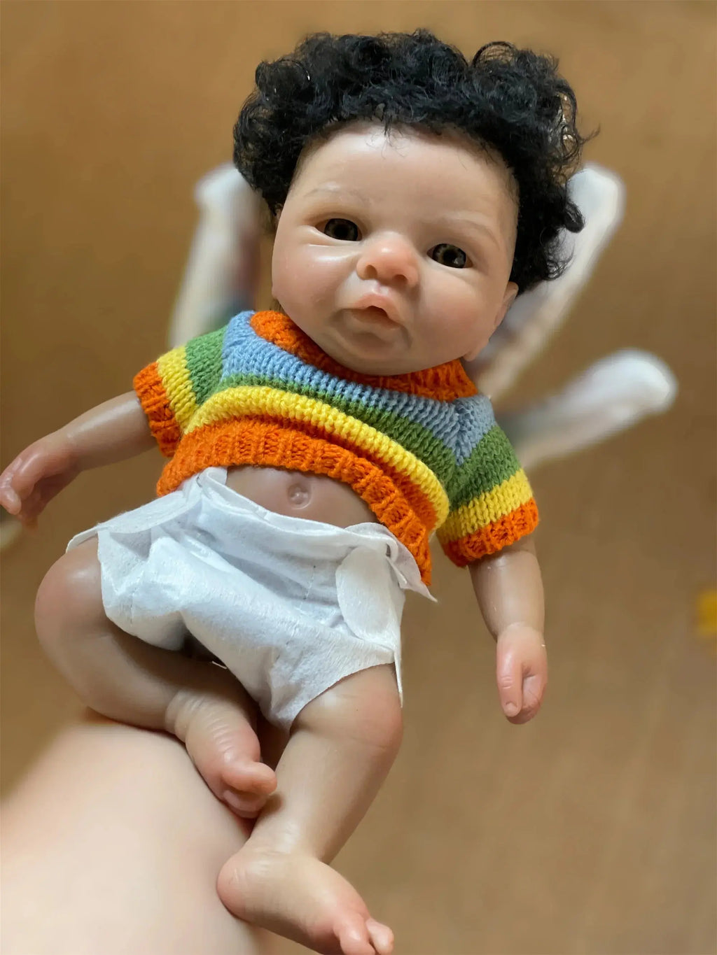 Image of Reborn Baby Dolls 25Cm Reborn Dolls Dark Skin Full Body Soft Solid