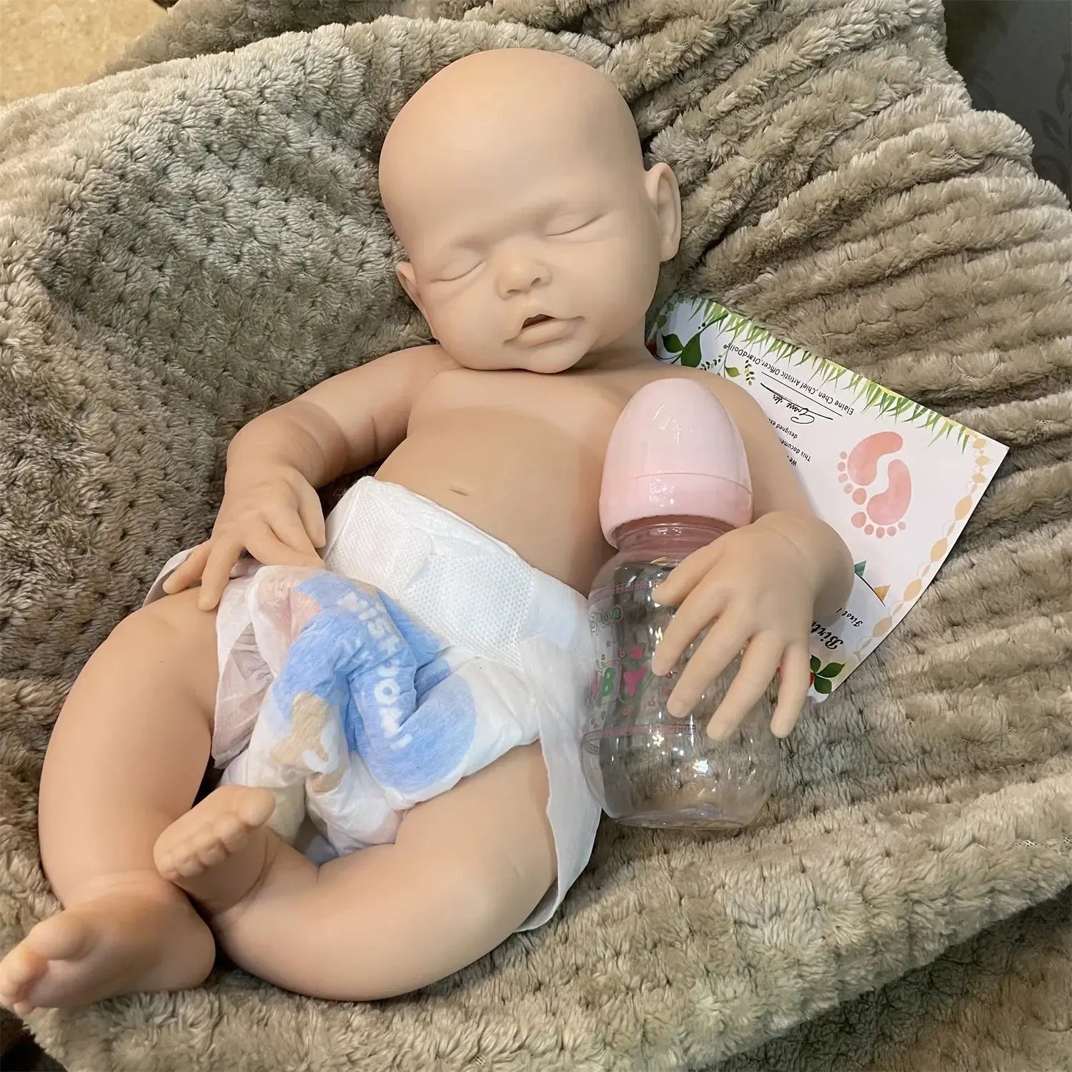 Image of Reborn Baby Dolls Can Open Mouth 17Inch Washable Close Eyes Full Body