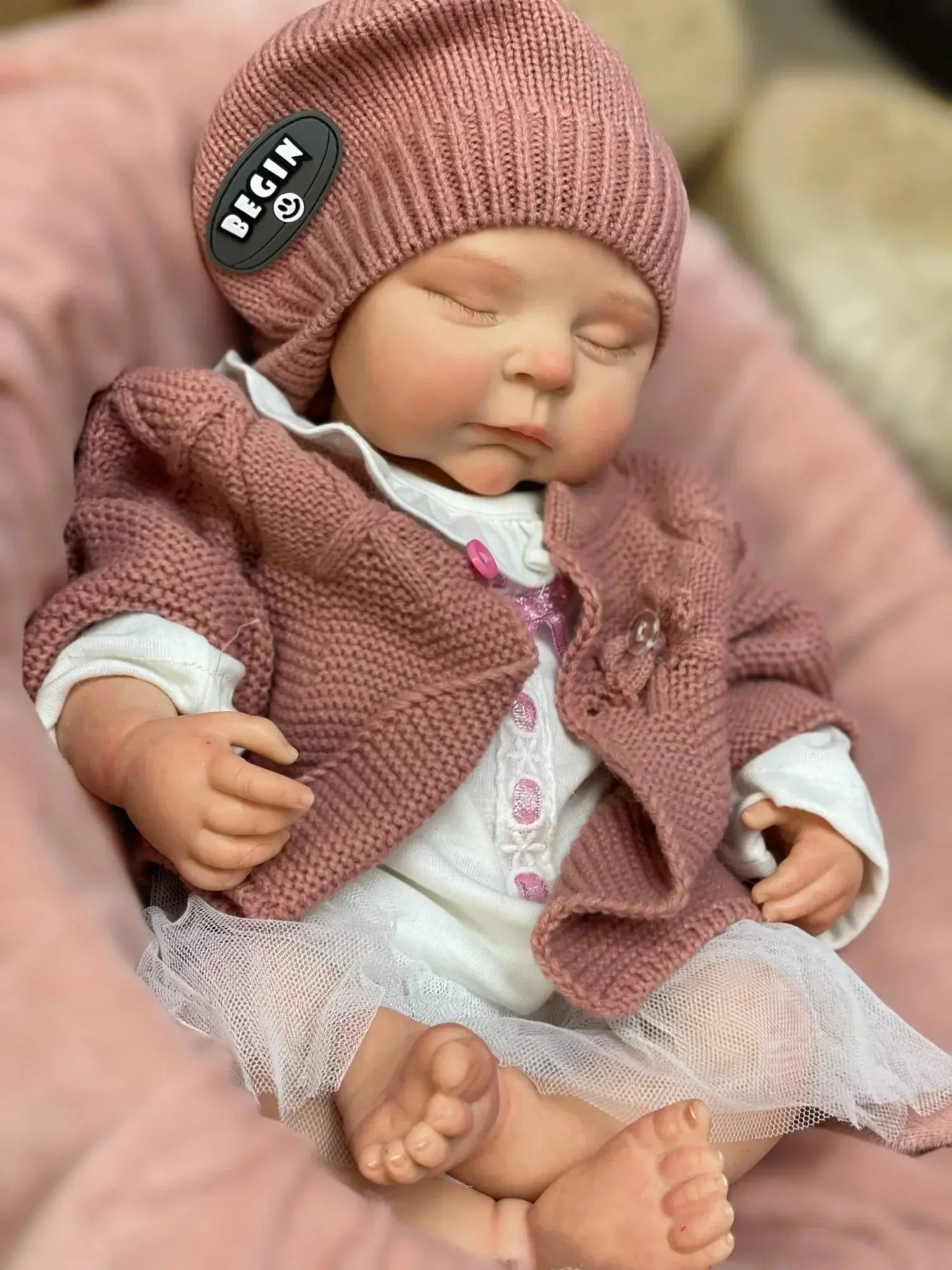 Image of Reborn Baby Dolls 45Cm Peaches Solid Silicone Bebe Reborn Girls With