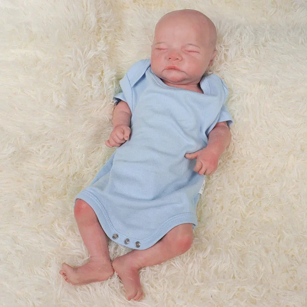 Image of Reborn Baby Dolls Pink Skin Unpaited 18'' Boy Full Body Silicone