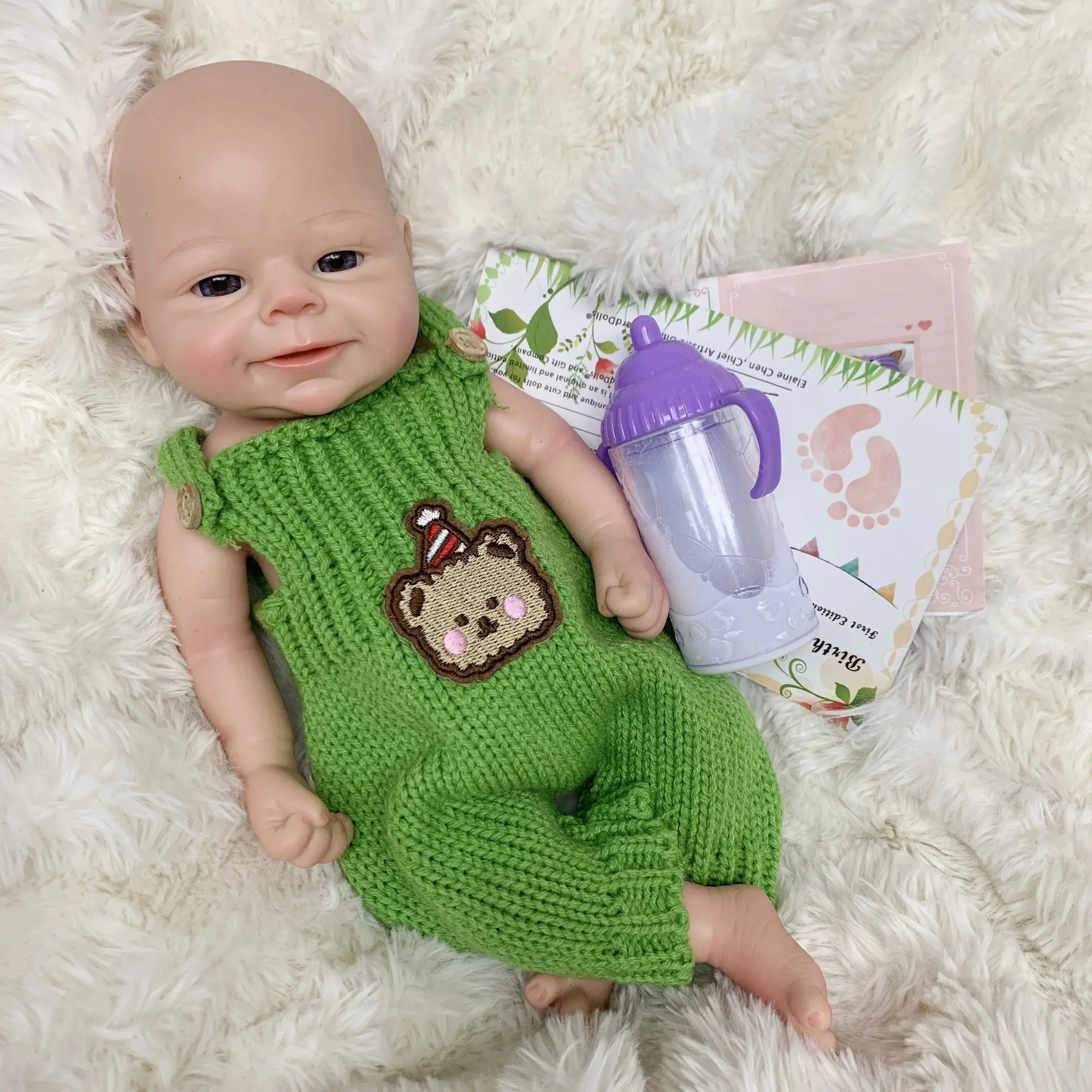 Image of Reborn Baby Dolls 33Cm Can Open Mouth Solid Bebe Reborn Girl/Boy With