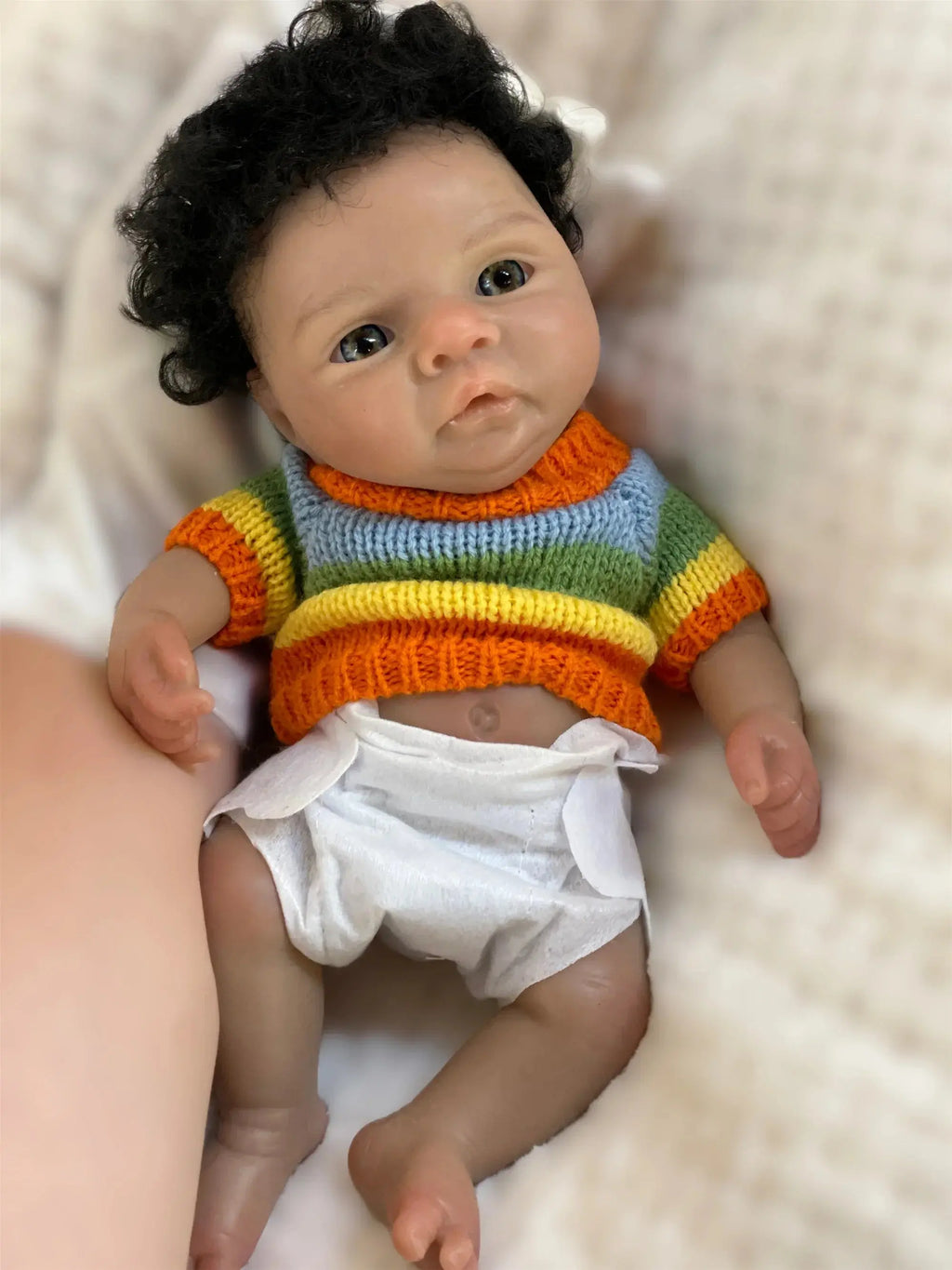 Image of Reborn Baby Dolls 25Cm Reborn Dolls Dark Skin Full Body Soft Solid