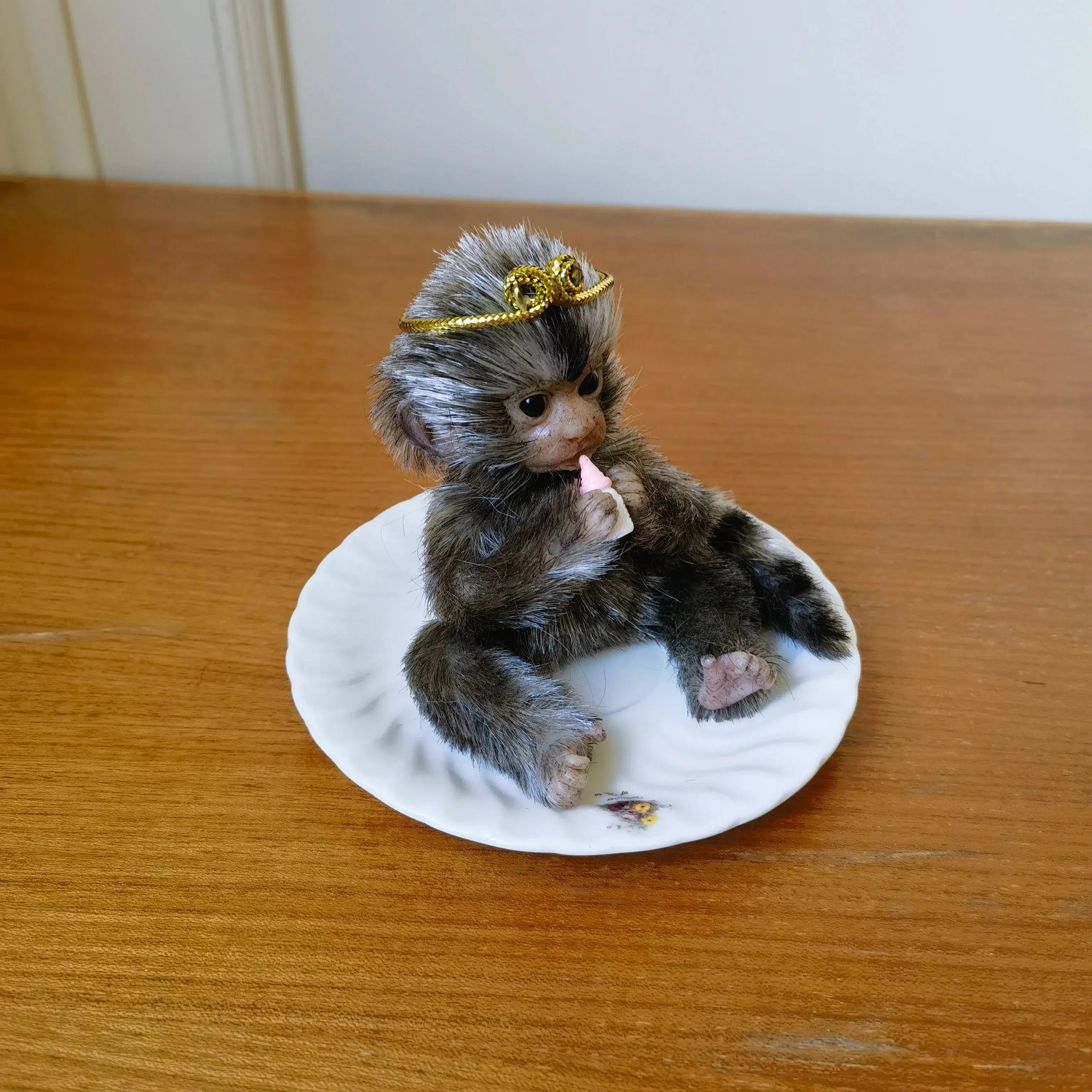 Image of Reborn Baby Dolls 6’’ Avani Doll Full Body Silicone Monkey Drinking