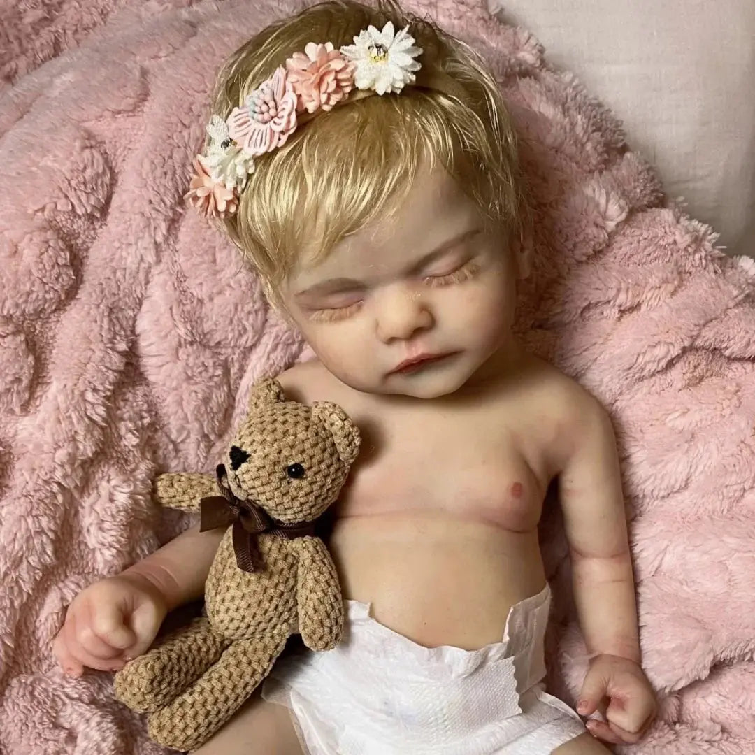 Image of Reborn Baby Dolls 45Cm Can Open Mouth Sam Full Body Silicone Bebe