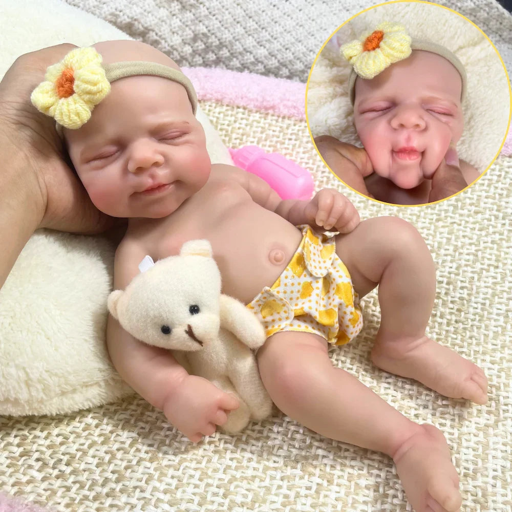 Image of Reborn Baby Dolls Mini 13 Inch Reborn Baby Doll Silicone Pascale