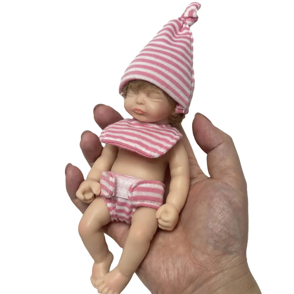 Image of Reborn Baby Dolls 6Inch Mini Palm Full Solid Silicone Bebe Reborn
