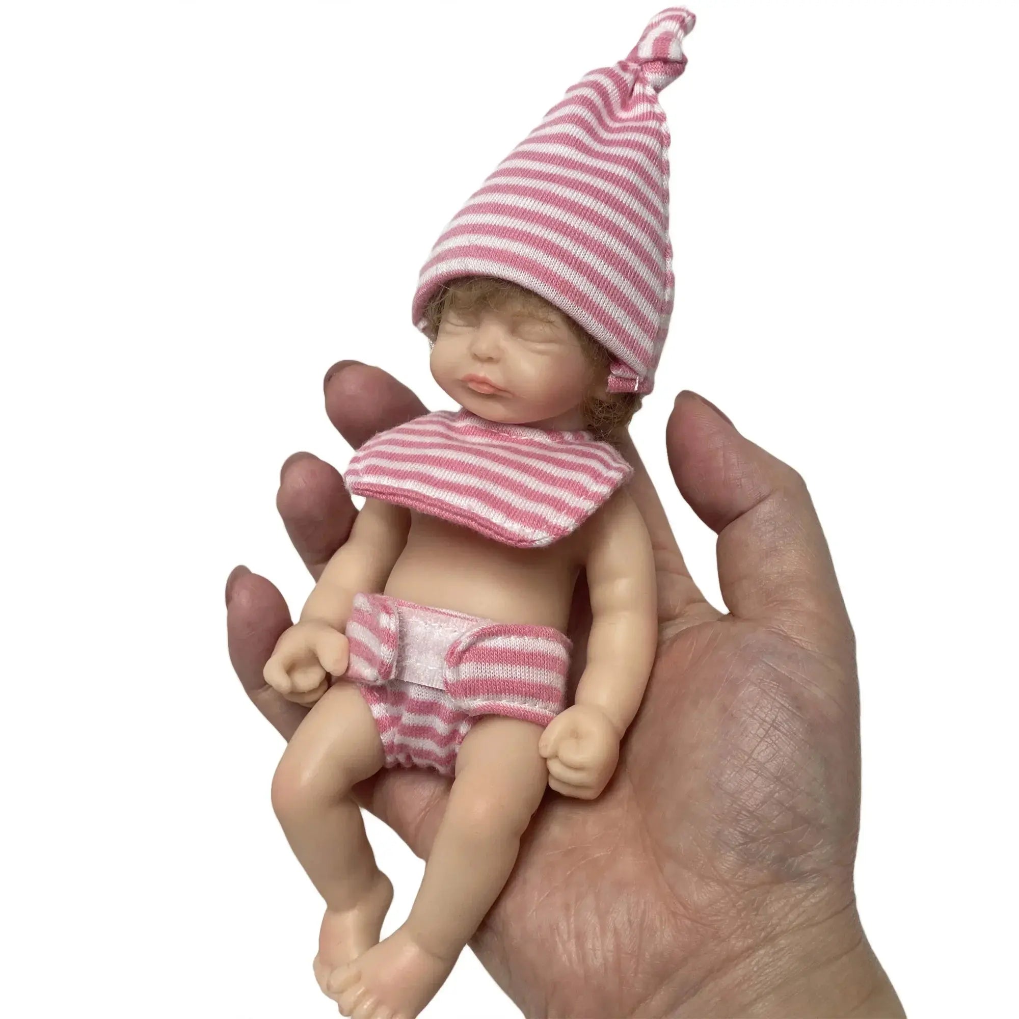 Image of Reborn Baby Dolls 6Inch Mini Palm Full Solid Silicone Bebe Reborn