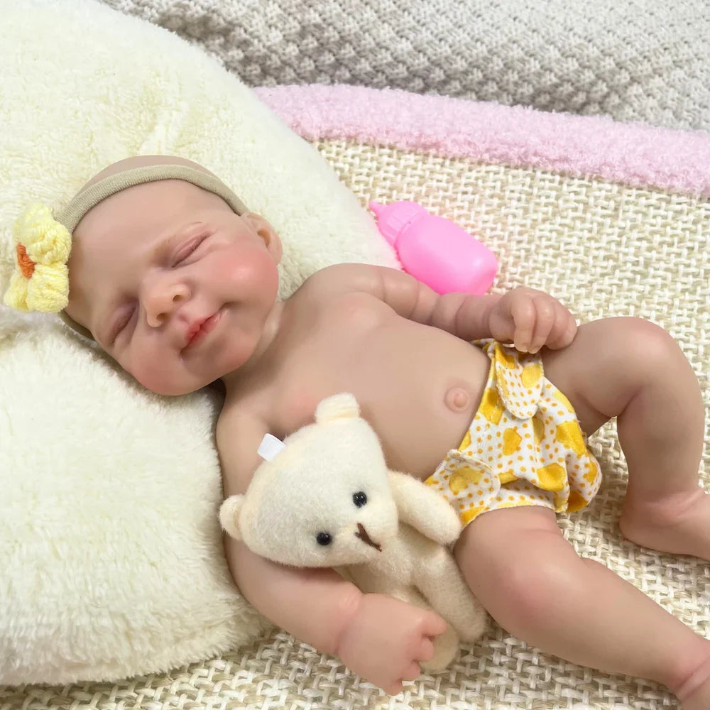 Image of Reborn Baby Dolls Mini 13 Inch Reborn Baby Doll Silicone Pascale