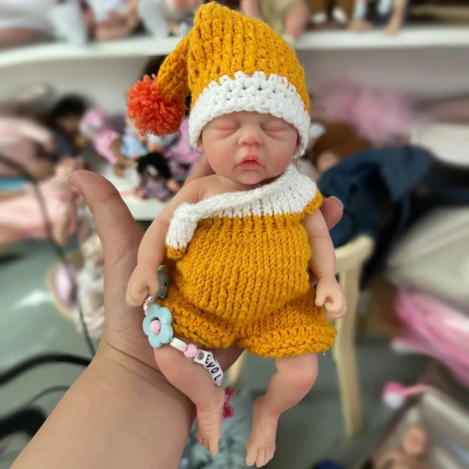 Image of Reborn Baby Dolls 7" Boy Micro Preemie Full Body Silicone Sleeping