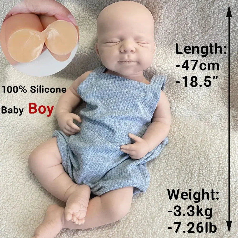 Image of Reborn Baby Dolls Soft Lifelike Silicone Reborn Dolls 19Inch Baby