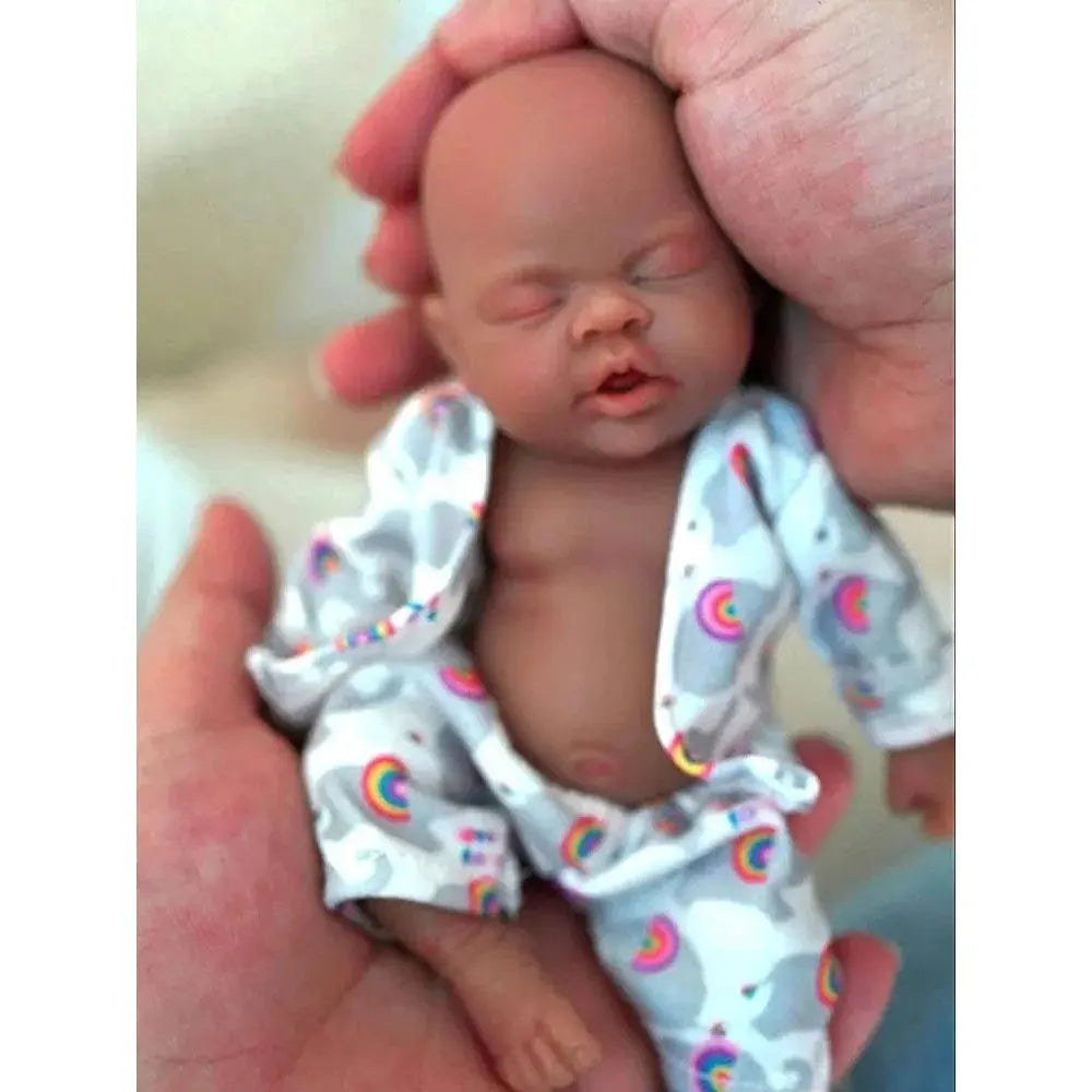 Image of Reborn Baby Dolls Reborn Baby Doll Girl 7 Inch Silicone Doll Mini