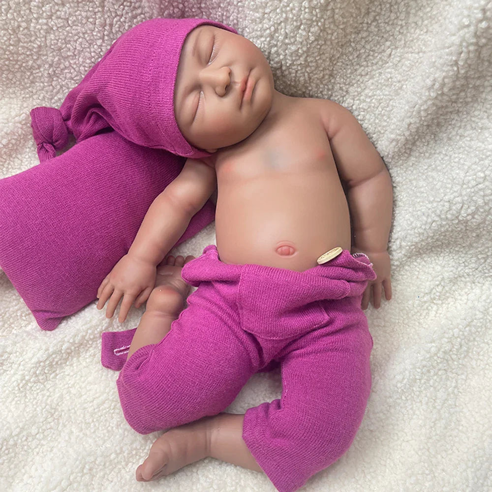 Image of Reborn Baby Dolls 22" Weighted Black Reborn Doll Soft Full Silicone