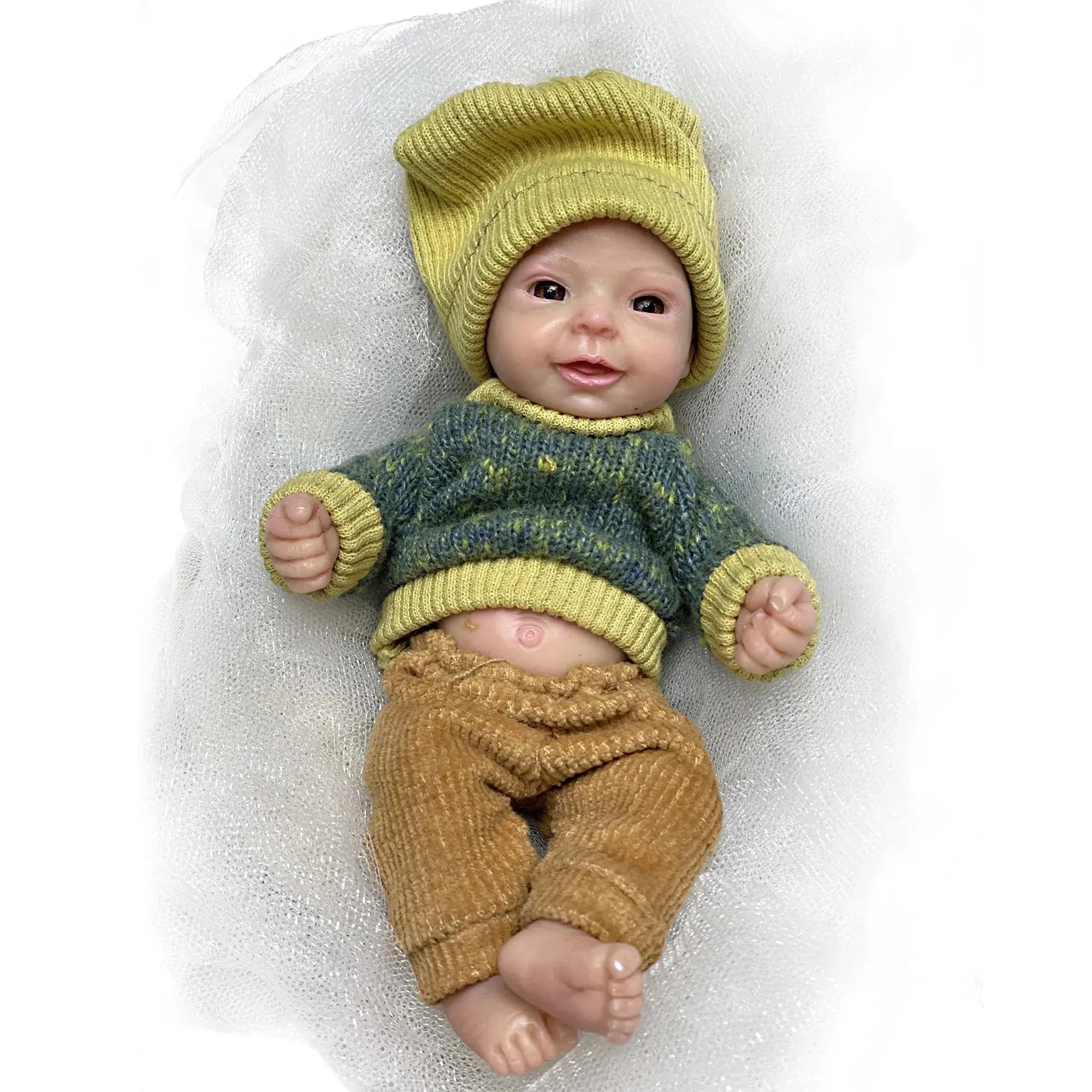 Image of Reborn Baby Dolls 15Cm Painted Full Solid Silicone Bebe Boy Reborn