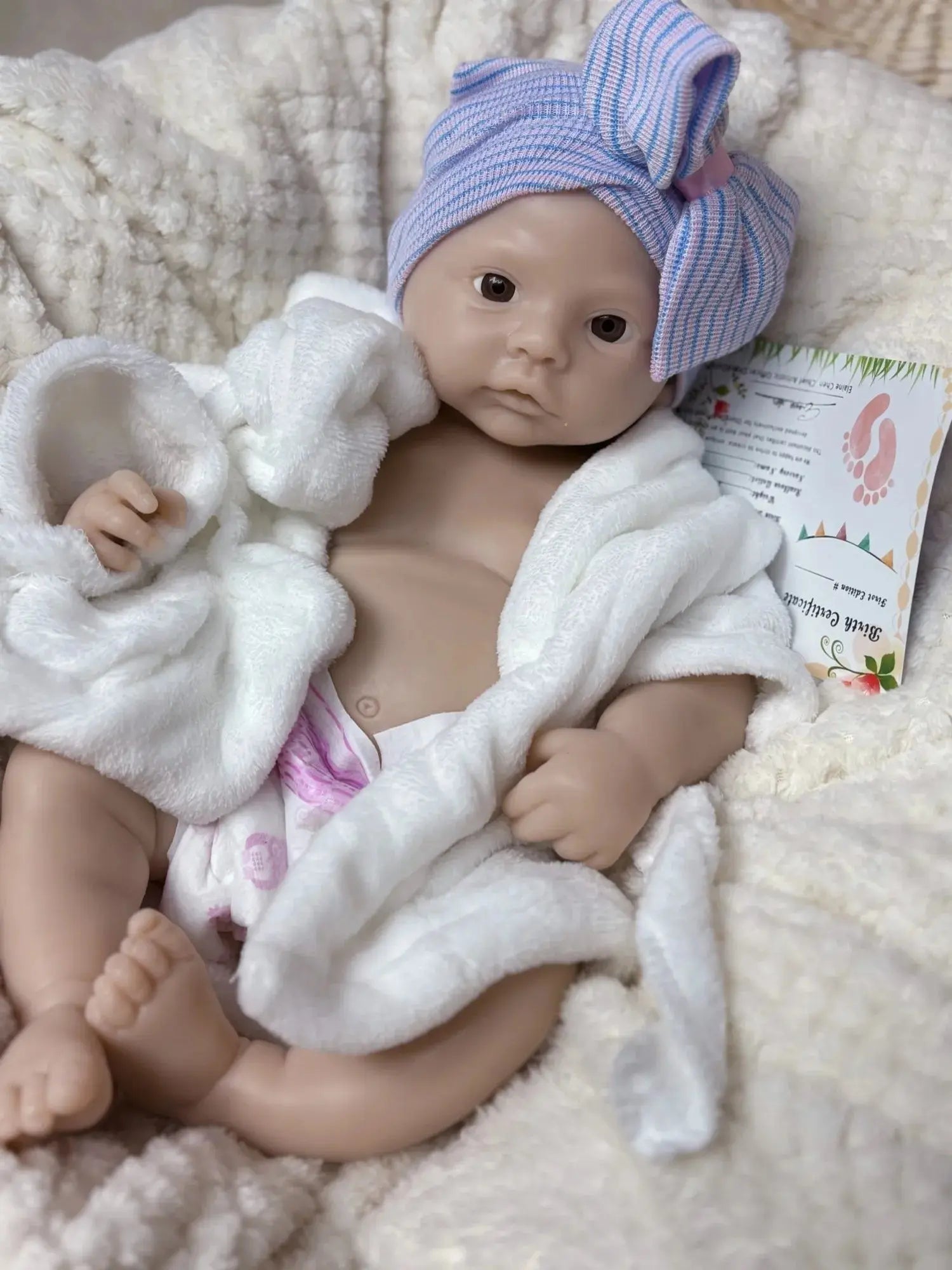 Image of Reborn Baby Dolls 18Nch Meadow Girl Can Open Mouth Full Solid Soft