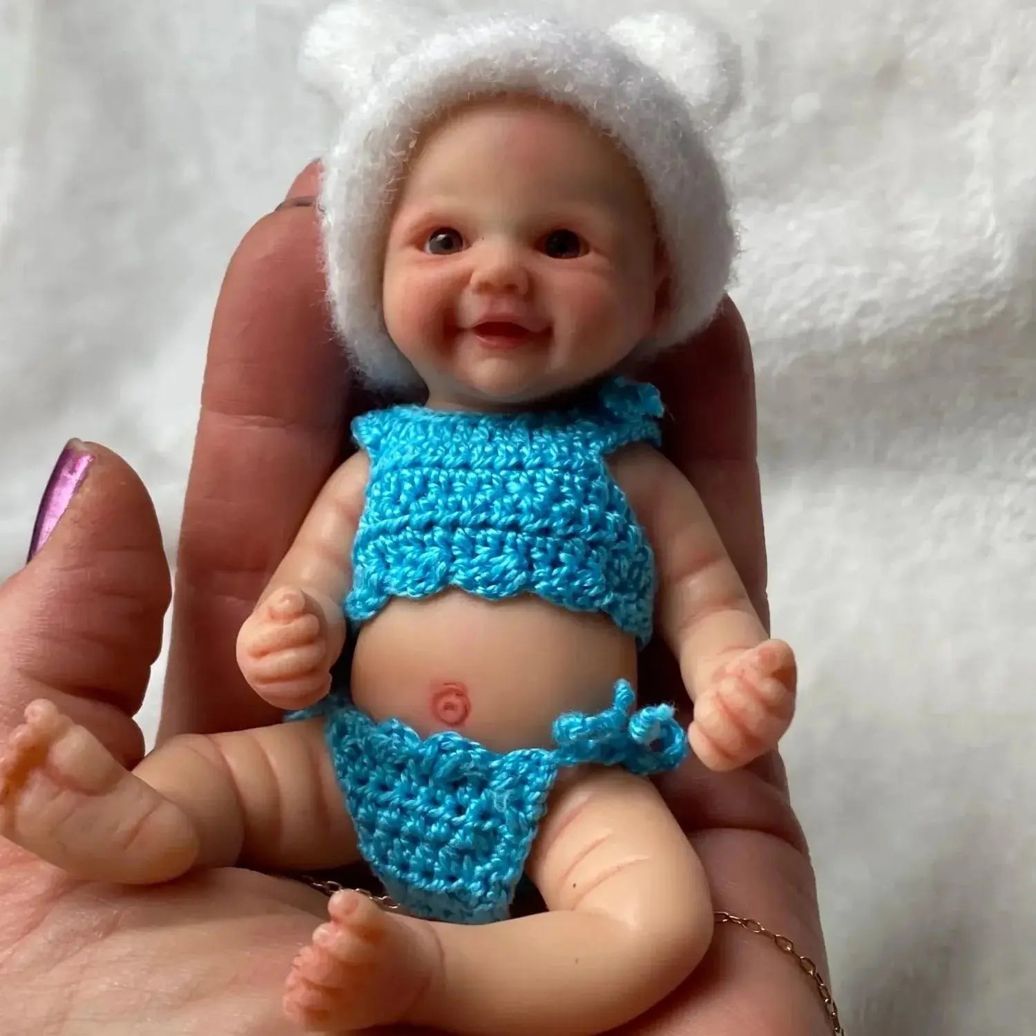 Image of Reborn Baby Dolls Lovely 6 Inch Palm Mini Newborn Babies Full Body
