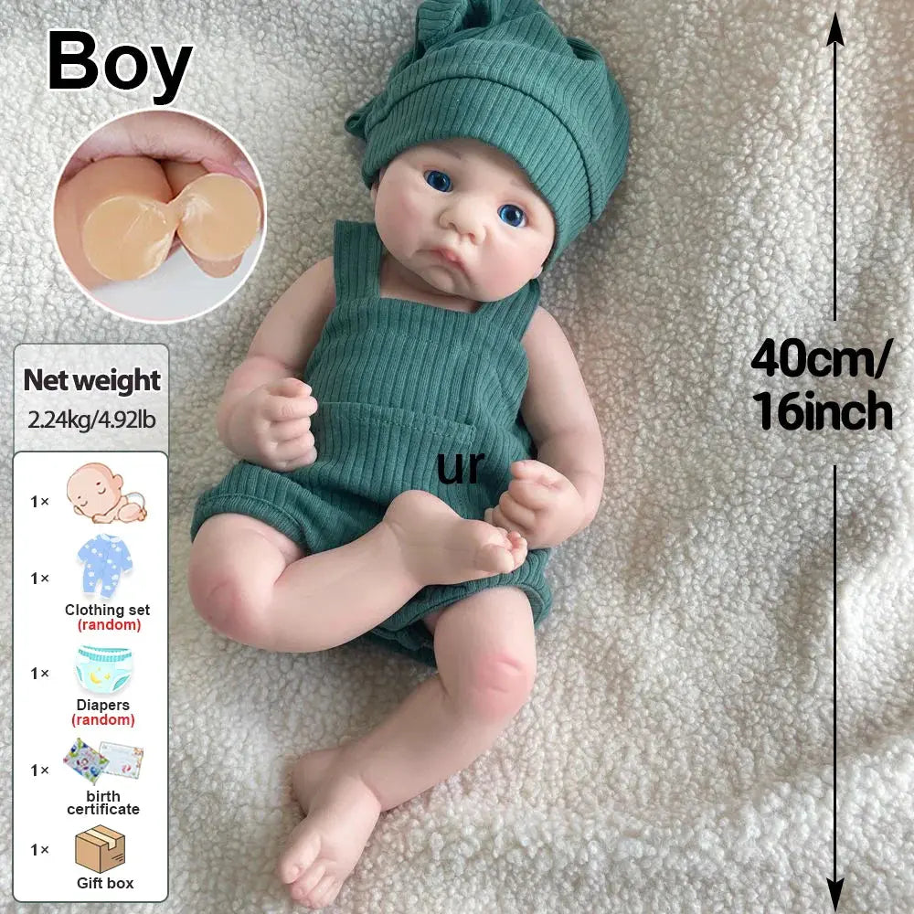 Image of Reborn Baby Dolls 16 Inch Lifelike Full Body Soft Silicone Reborn