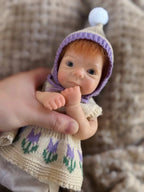 Image of Reborn Baby Dolls 1Pc 10Inch Open Mouth Girl With Hair Full Solid